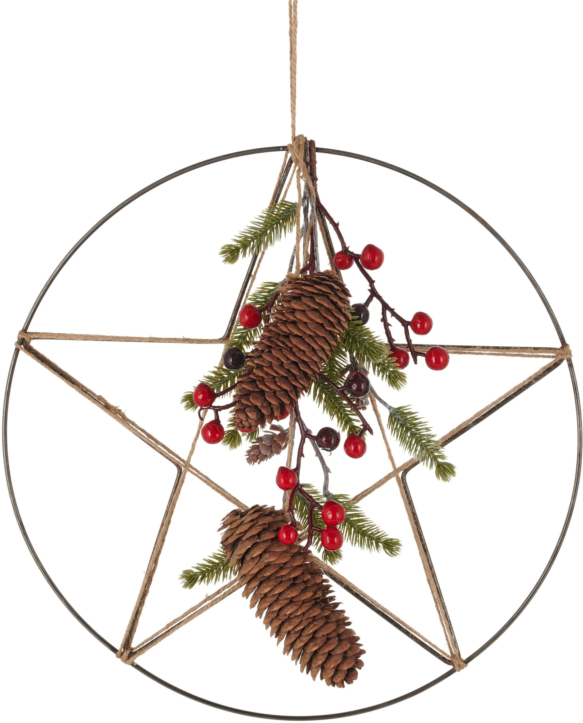 Roter Kunststoff-Sternhänger für Weihnachten