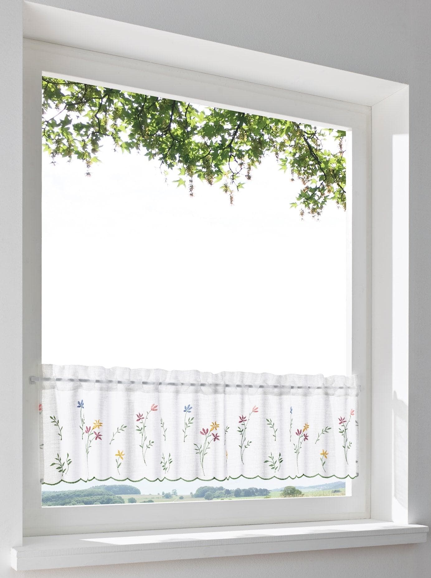 HEINE HOME Scheibengardinen Weiß-Bunt Polyester