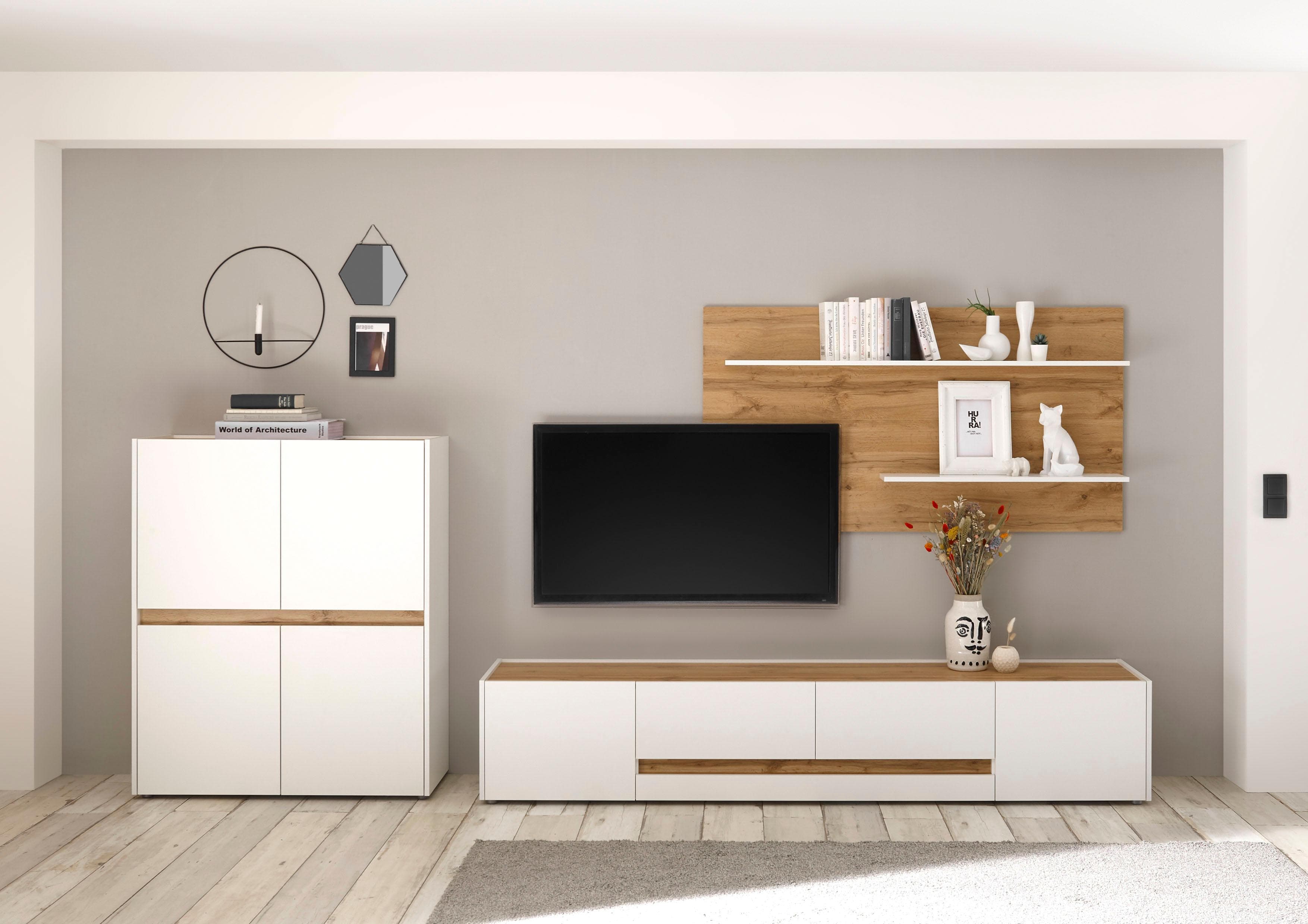 INOSIGN Wohnwand City/Giron 3-St Weiß FSC-zertifiziert