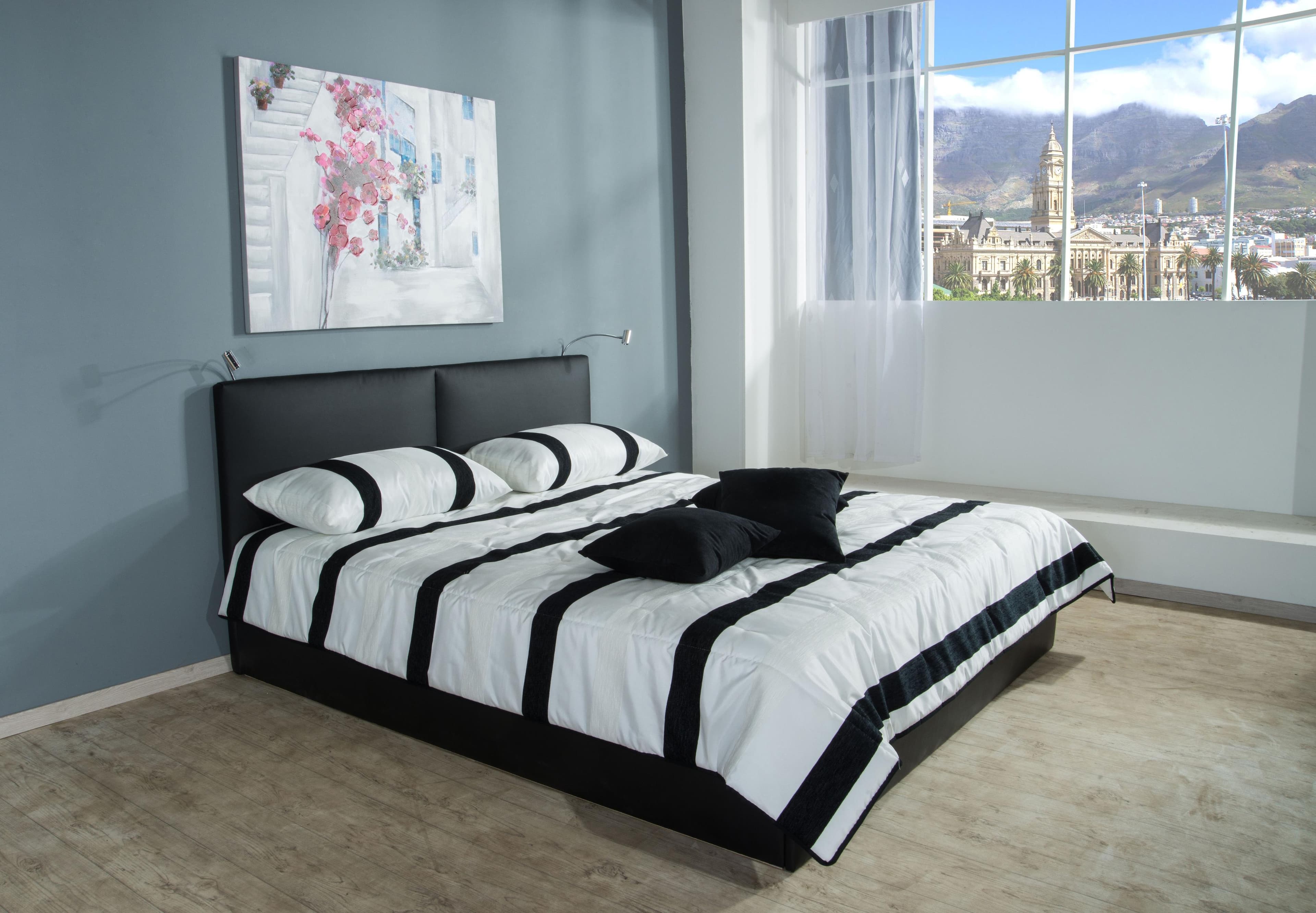 Westfalia Schlafkomfort Polsterbett Oslo Komfortbett 200x200 cm Schwarz