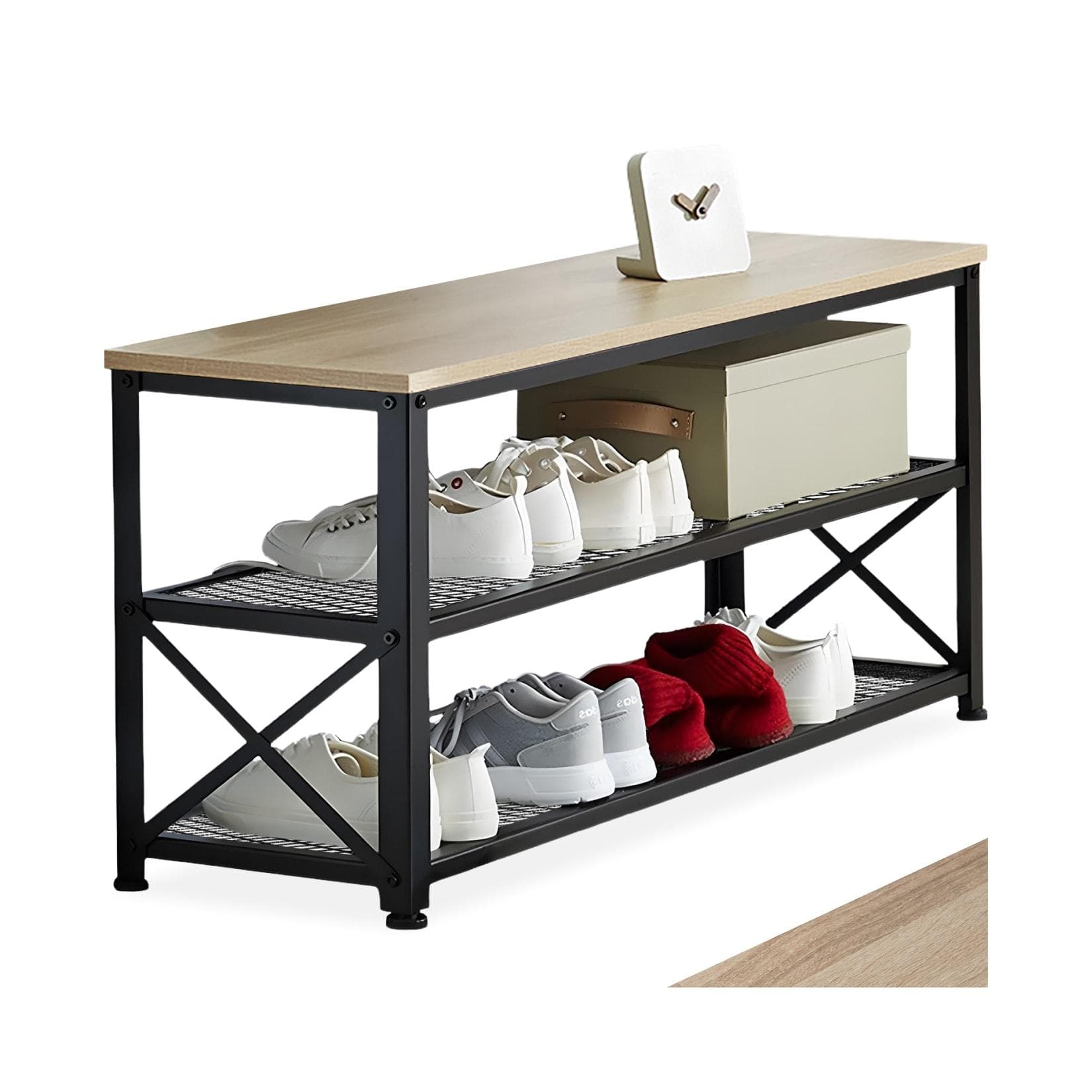 TECTAKE Schuhregal Blackpool Industrial Schwarz