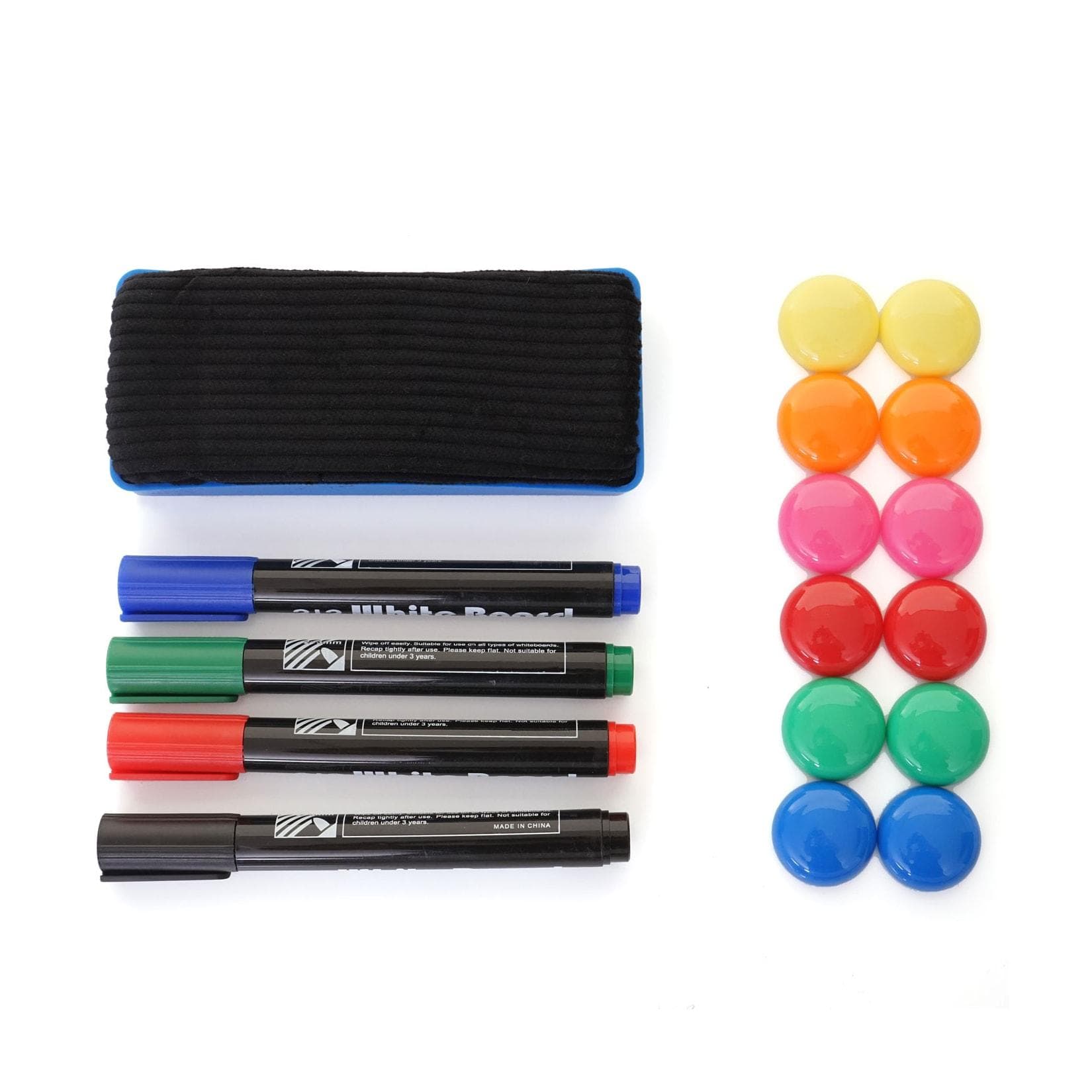 MCW Whiteboard Zubehör Set Magnet Boardmarker Schwamm Weiß