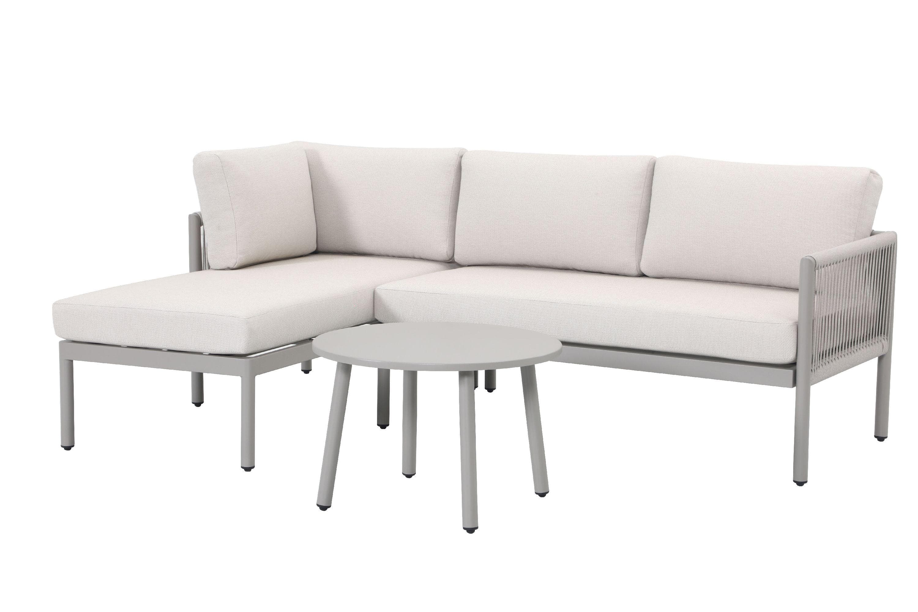 Lounge-Set Outdoor GATTEO 2-Sitzer Sofa Lounge Sofa Couchtisch Aluminium