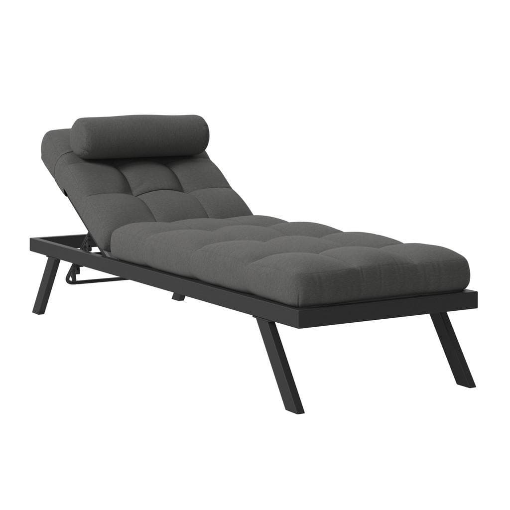 Ambia Garden Garten-Relaxliege Grau Verstellbare Rückenlehne