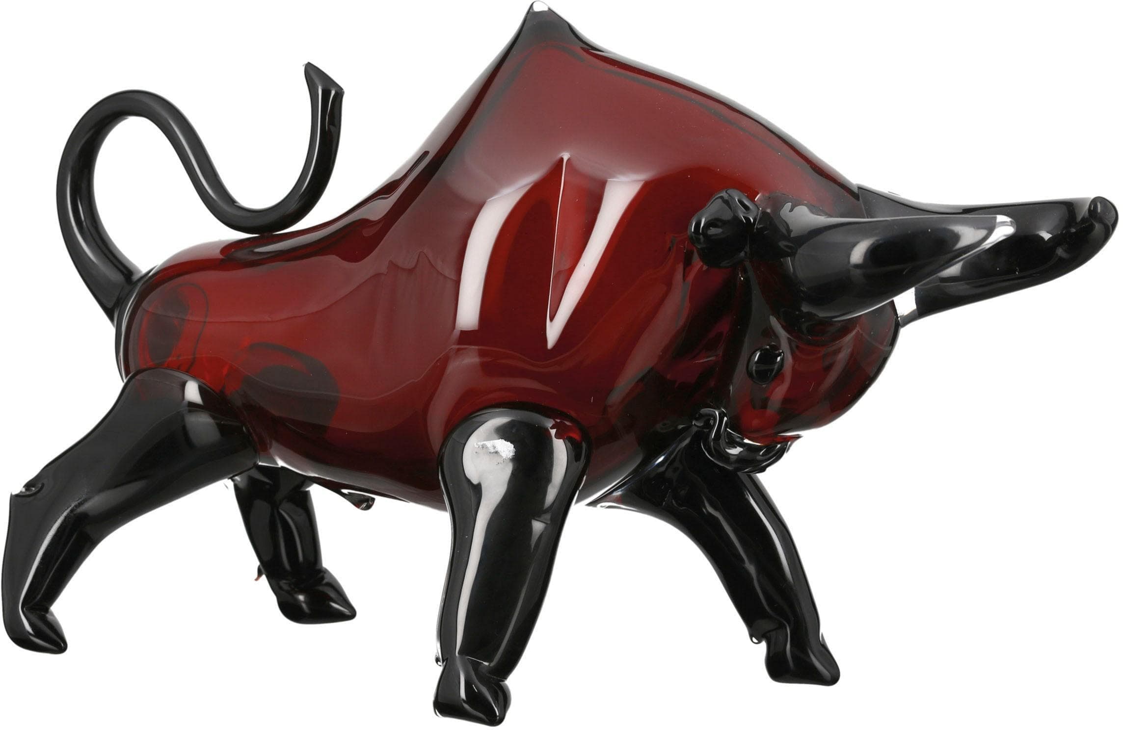 Tierfigur Stier Glas rot schwarz GILDE CASABLANCA