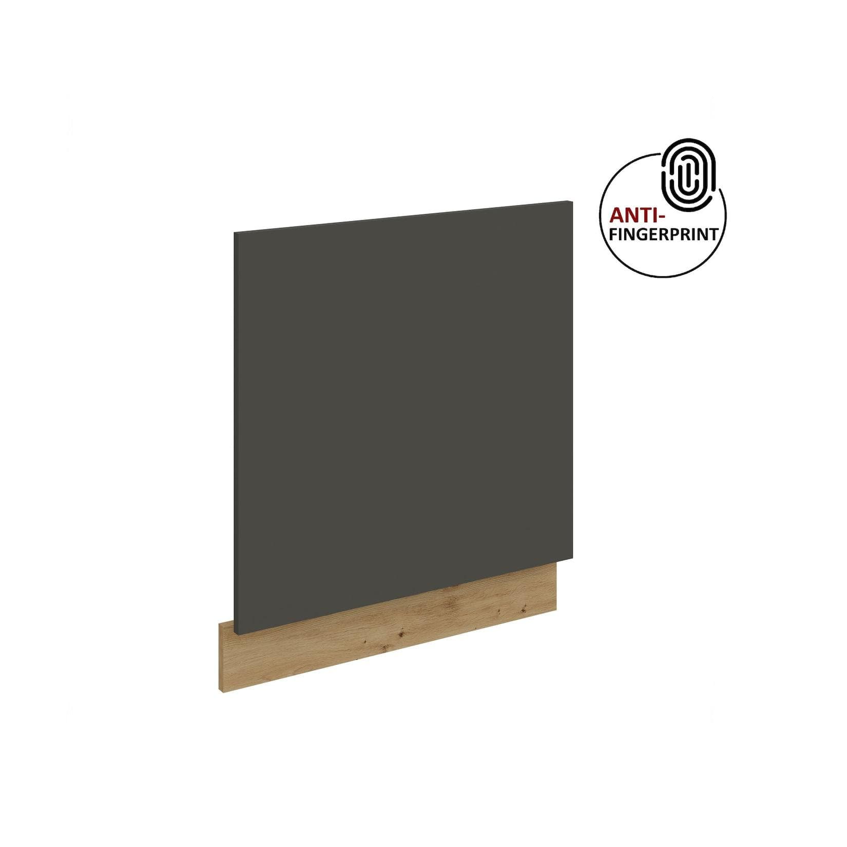 Frontblende aus Graphite und Eiche im Artisan-Stil