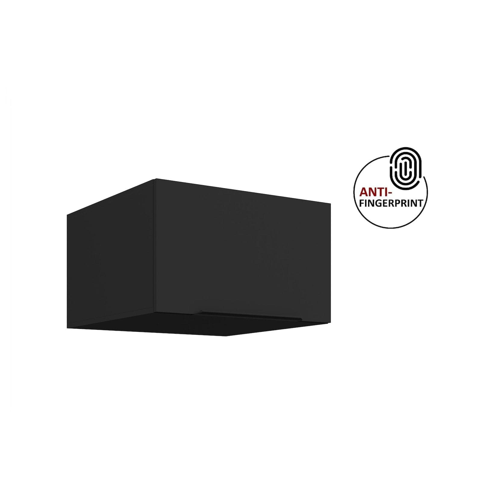 Küchen Aufsatzschrank 60 cm ARIA Schwarz matt Anti Fingerprint