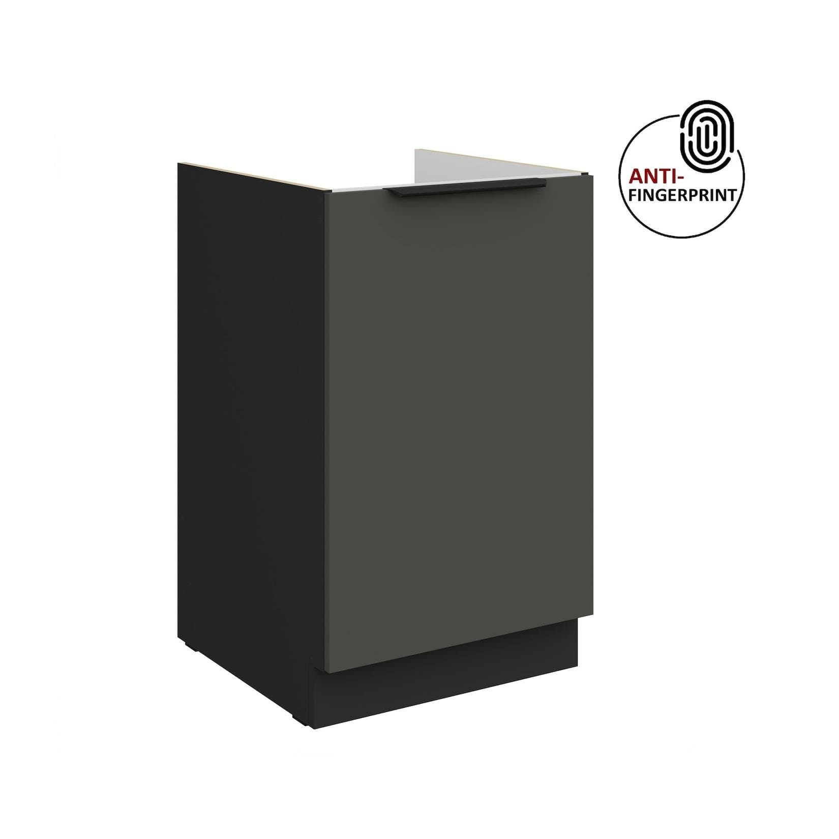 Küchen Spülenschrank 50 Aria Graphite Matt Anti Fingerprint Küchenzeile