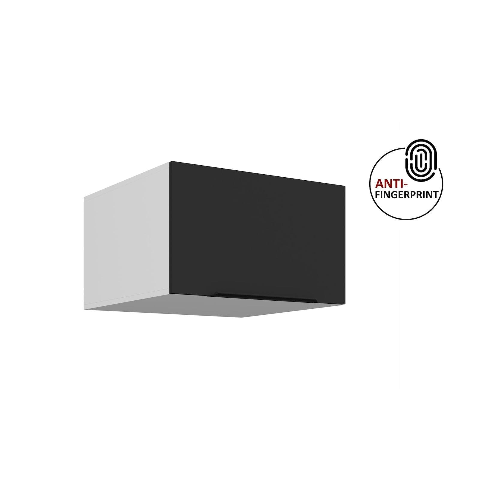 Küchen Aufsatzschrank 60 cm ARIA Schwarz matt Anti Fingerprint