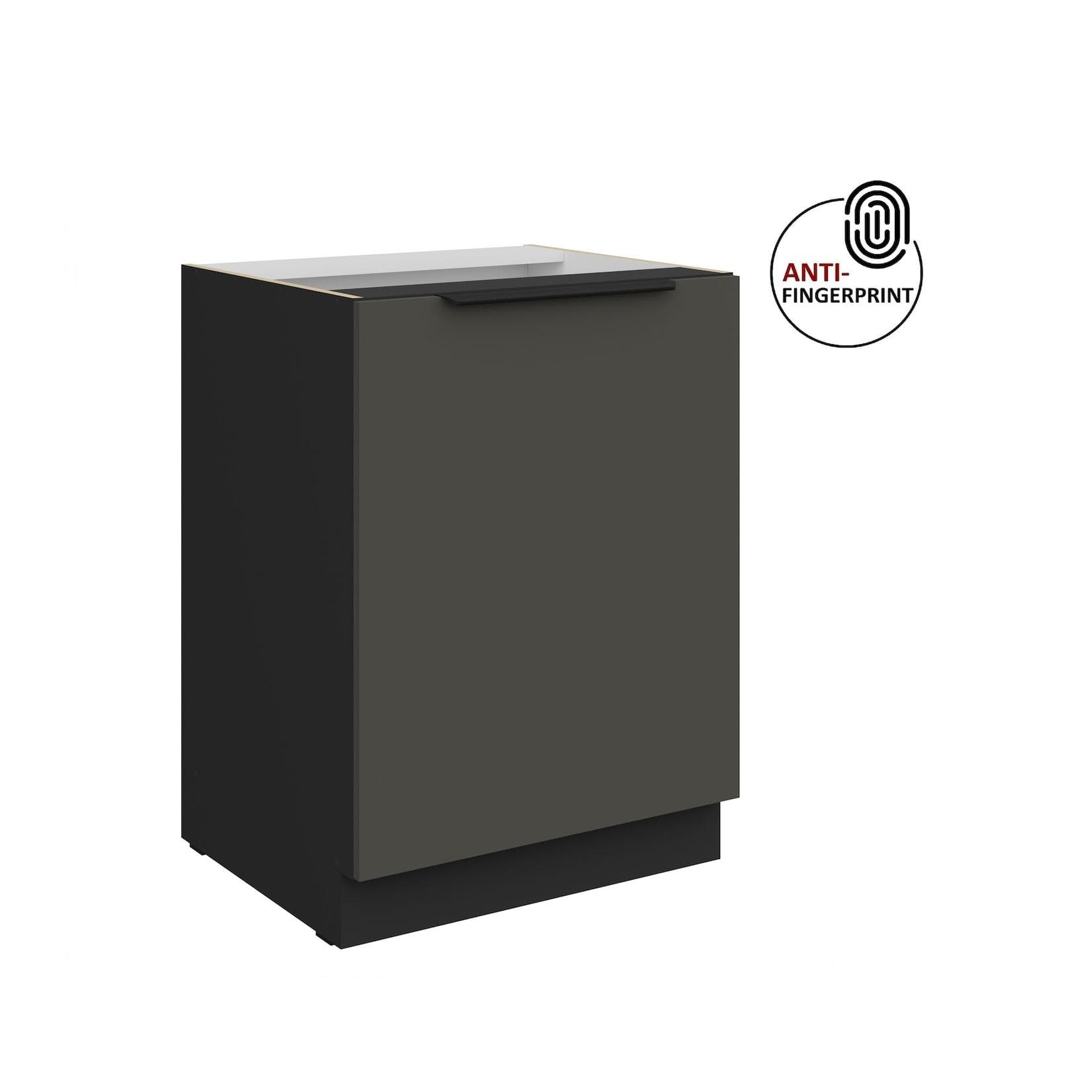 Küchen Unterschrank 60 cm ARIA Graphite Matt Anti Fingerprint