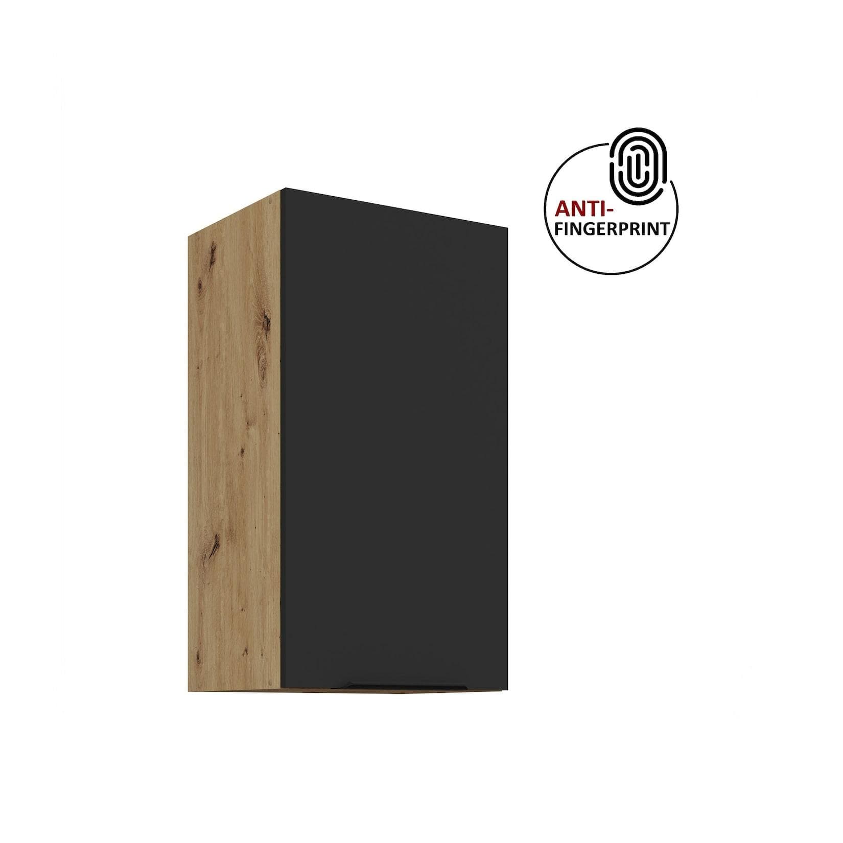 Küchen Hängeschrank 40 ARIA Schwarz matt Anti Fingerprint