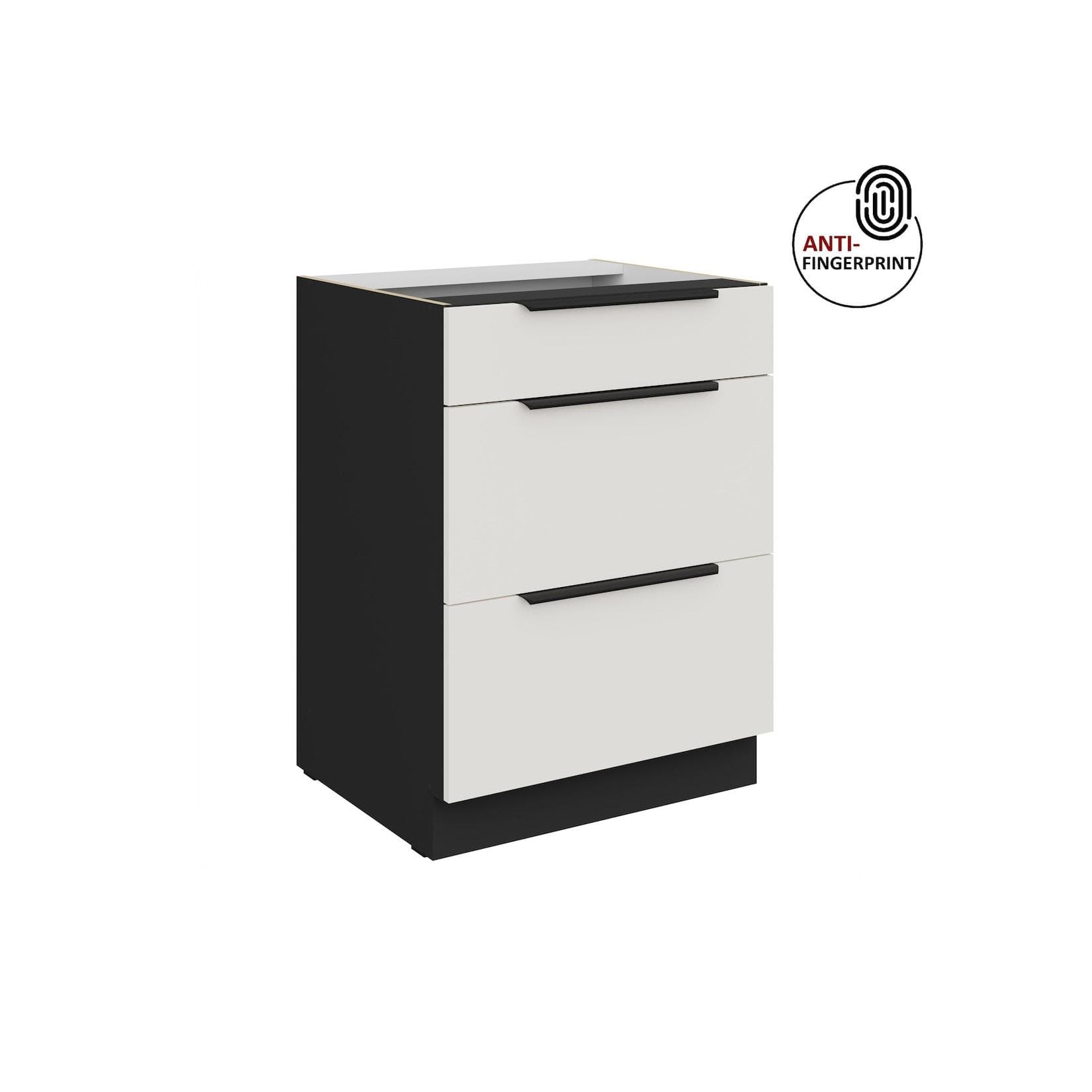 Küchen Unterschrank 60 cm ARIA Weiss ultra matt Anti Fingerprint Küchenzeile