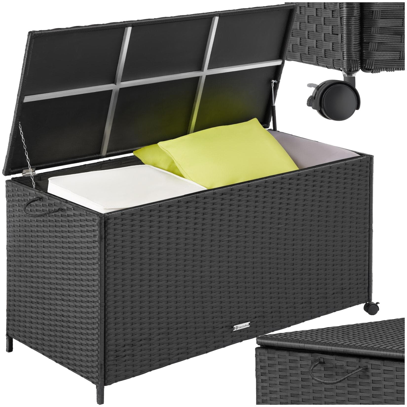 Tectake Kuusamo Gartenbox: Aluminiumgestell & Polyrattan Design
