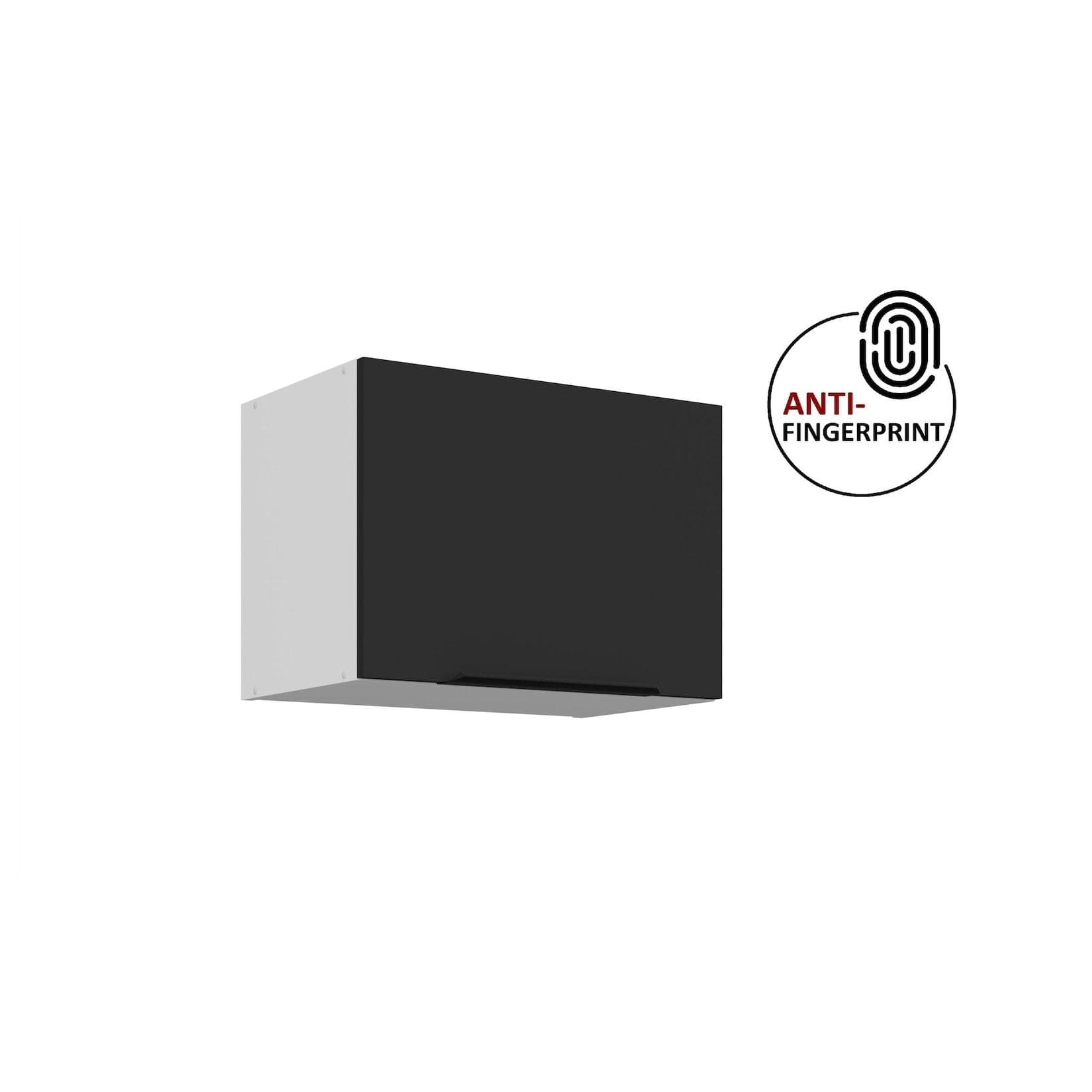 Küchen Hängeschrank 50 cm Küche ARIA Schwarz matt Anti Fingerprint