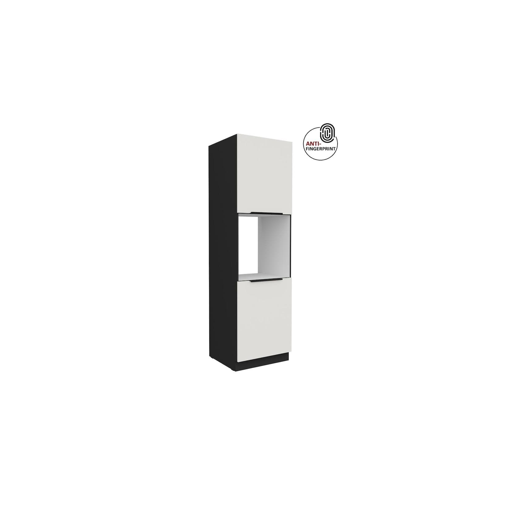 Küchen Hochschrank 60 cm Küche ARIA Weiß ultra matt Anti Fingerprint