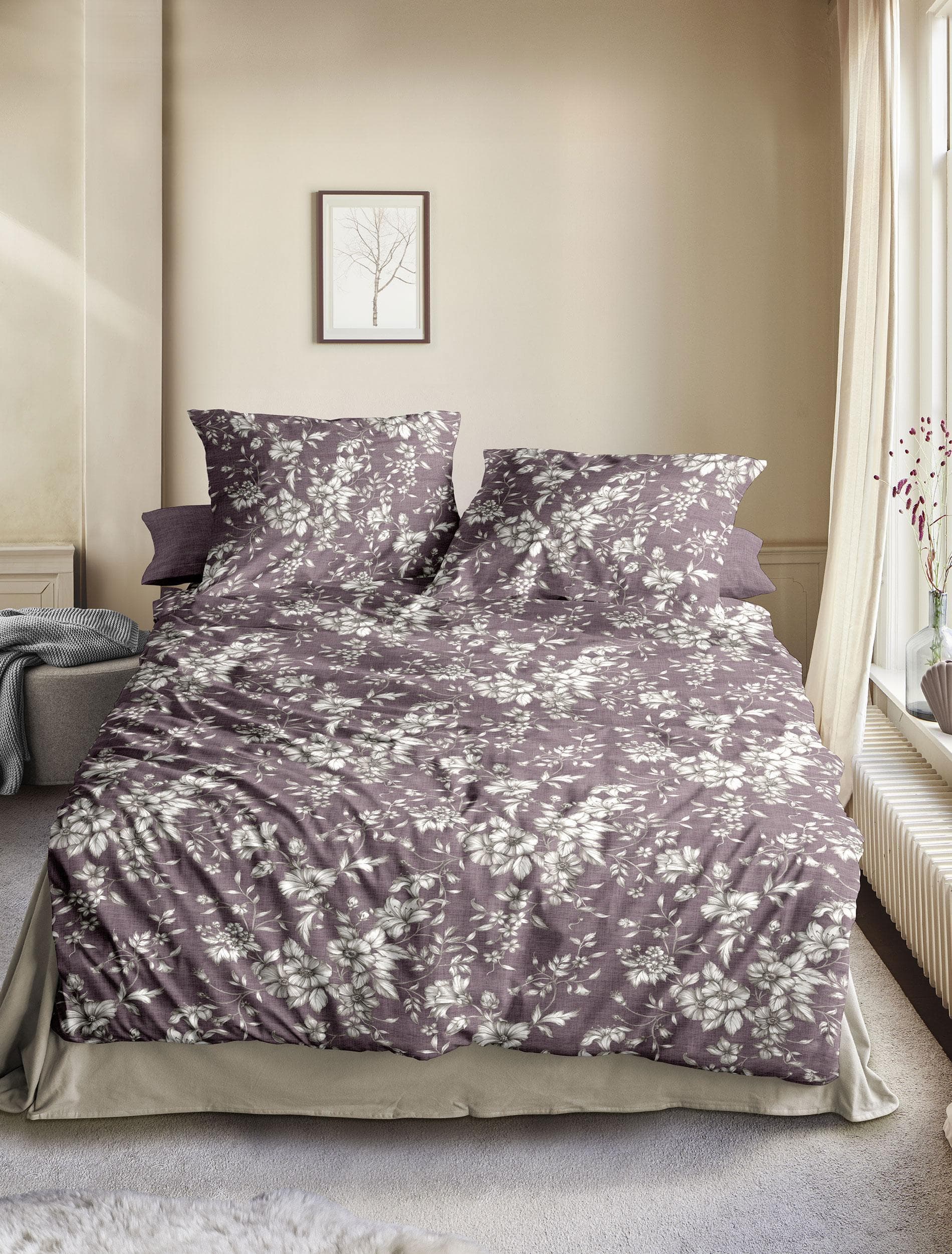 Irisette Flausch-Cotton Bettwäsche Set Zobel-HK 8558 - Mauve, Baumwolle