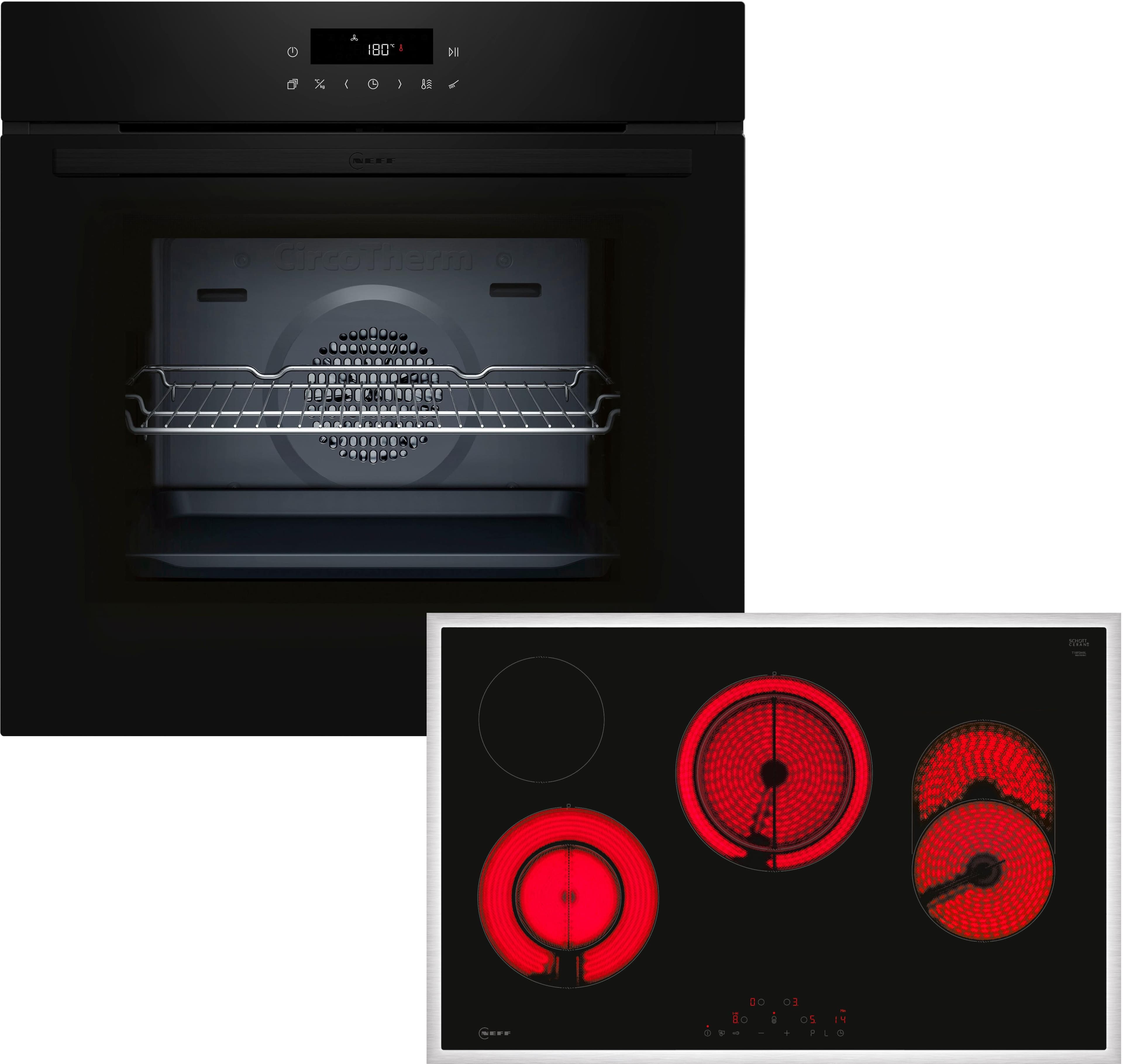 Neff BTX48PB0 Backofen-Set Schwarz/Edelstahl