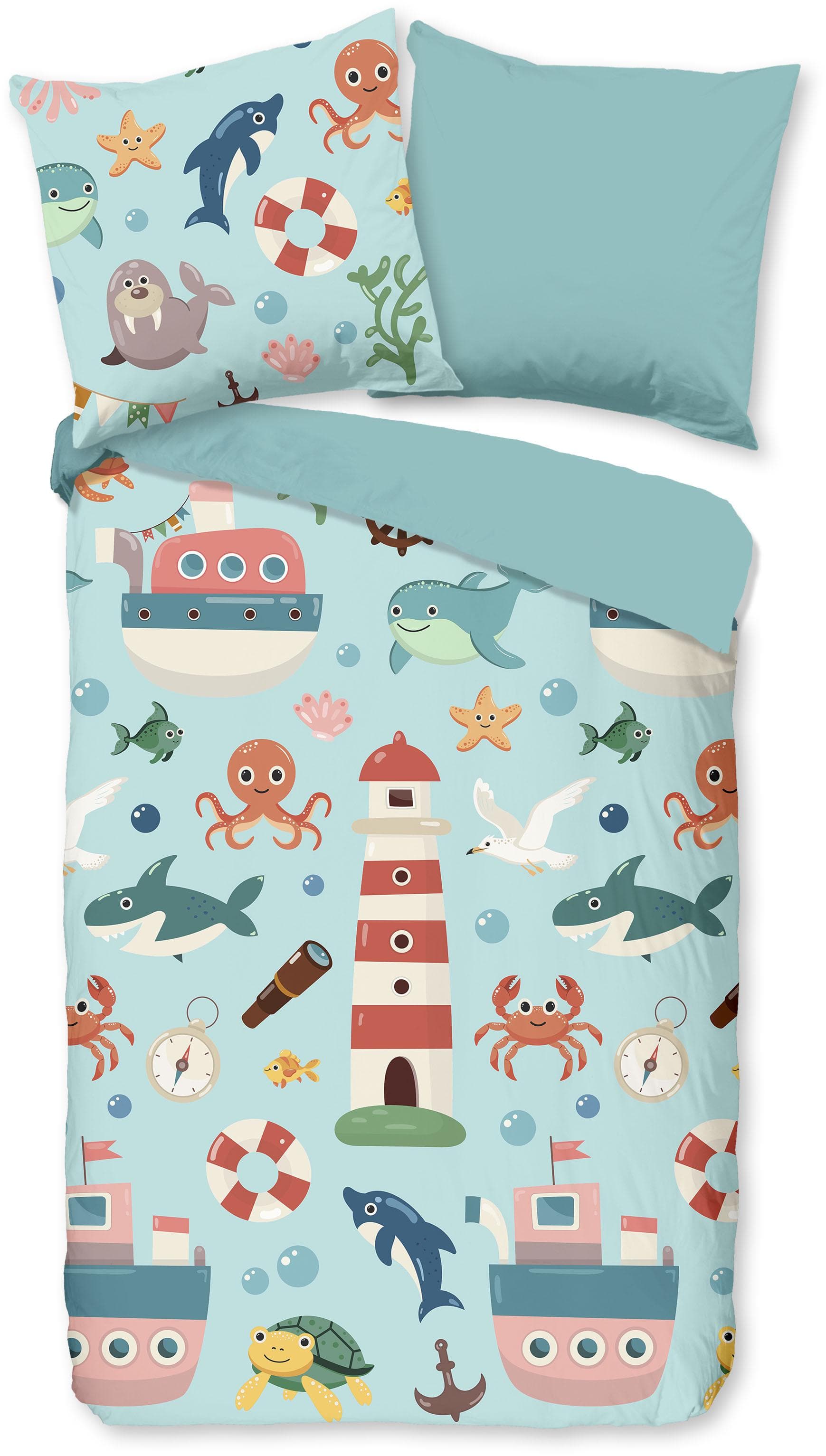 Maritime Kinderbettwäsche mit Meerestieren