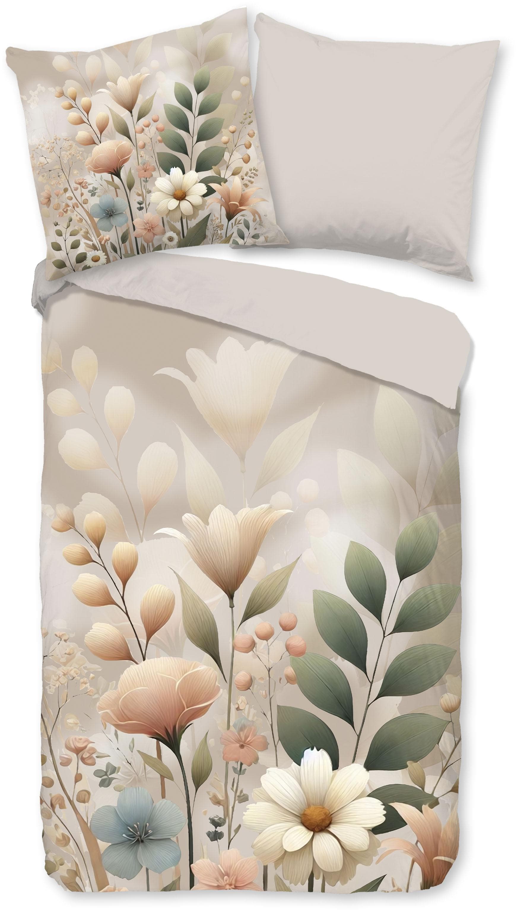 Wendebettwäsche Good Morning Ingrid Blumen Sand