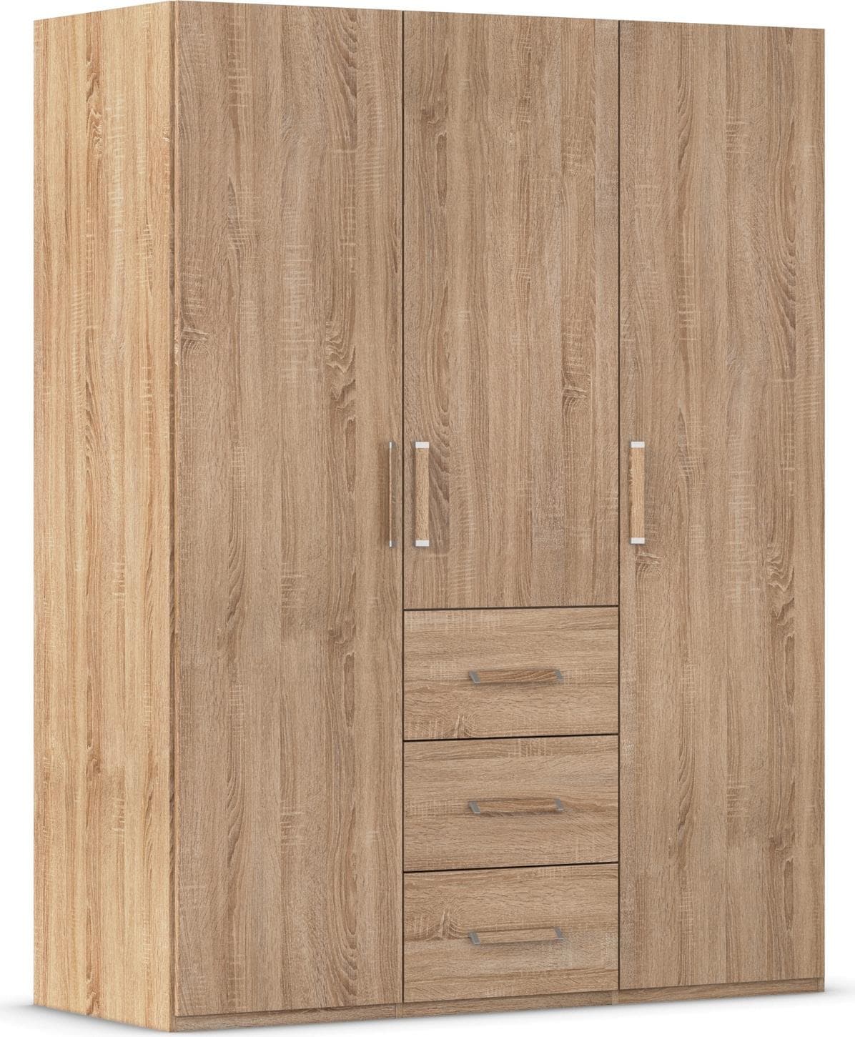 rauch Drehtürenschrank Kleiderschrank Schrank Garderobe Schlafzimmerschrank EVELYN (in 2 Höhen 197 oder 210 cm erhältlich) in elegantem Stil mit Schubladen 3 Breiten und 2 Höhen MADE IN GERMANY