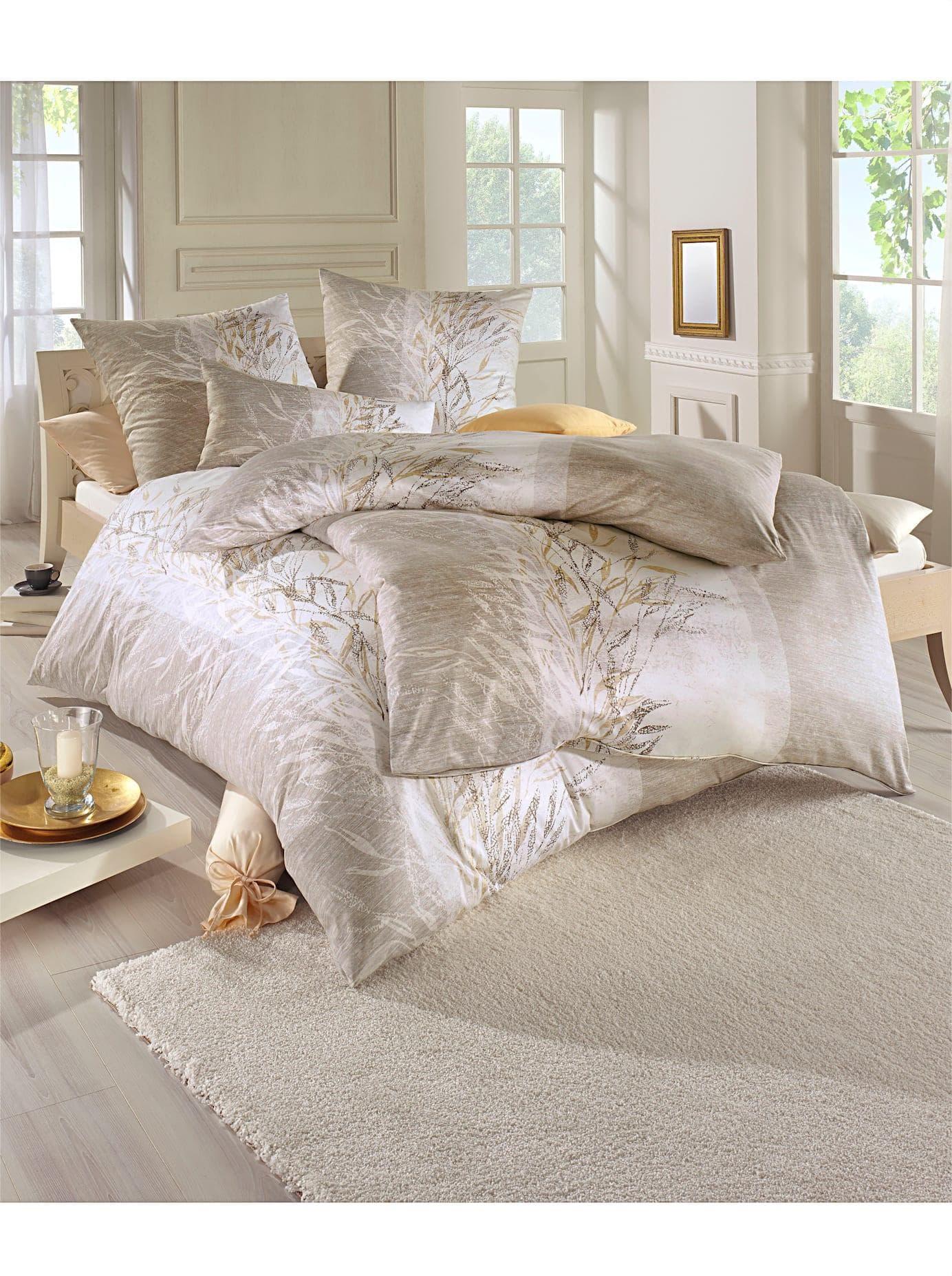 Estella Bettwäsche Natur - 3-tlg., Baumwolle, Reißverschluss