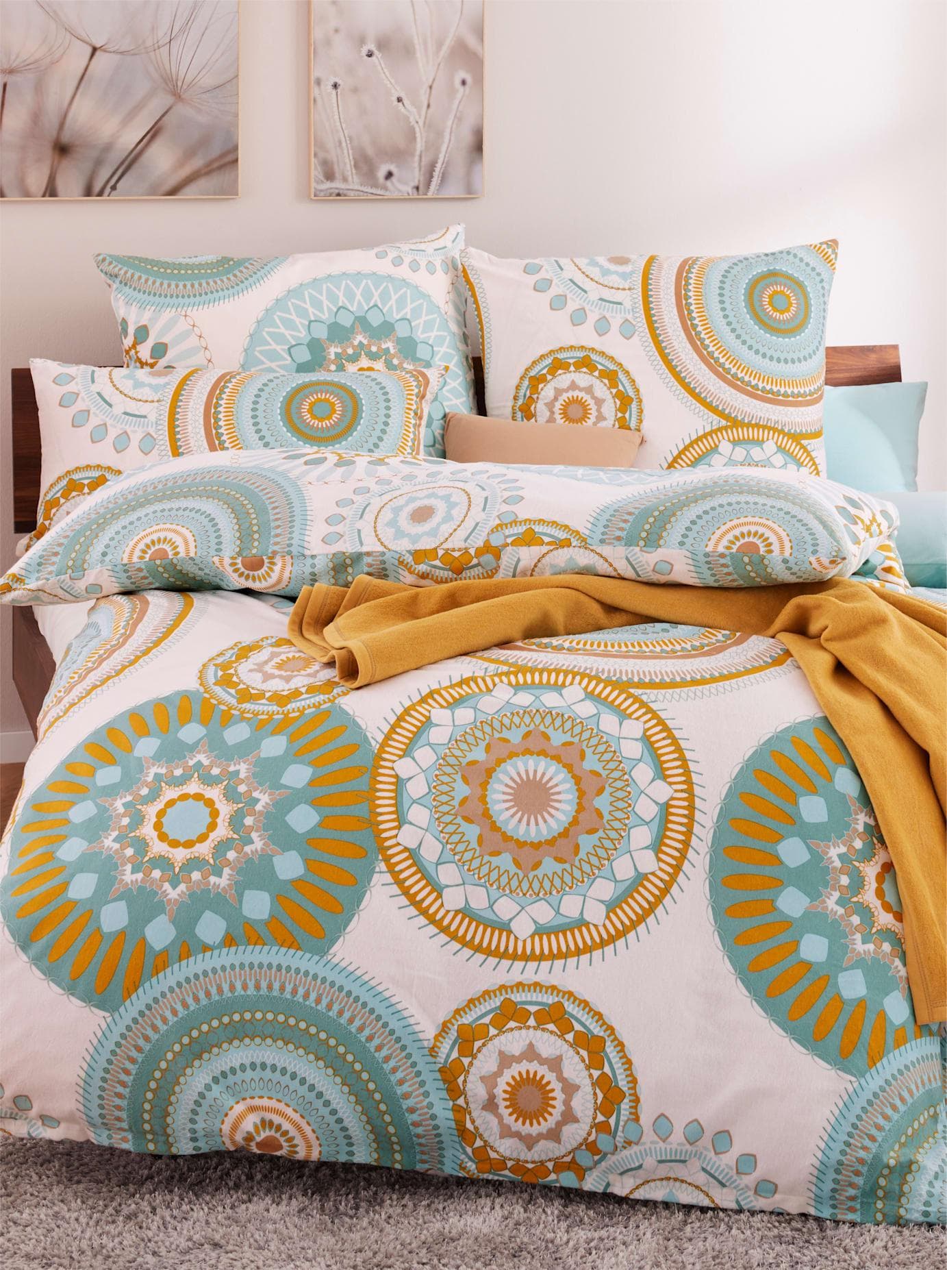 Witt Bettwäsche Renforcé: Ornament-Dessin, 2-teilig, Reißverschluss