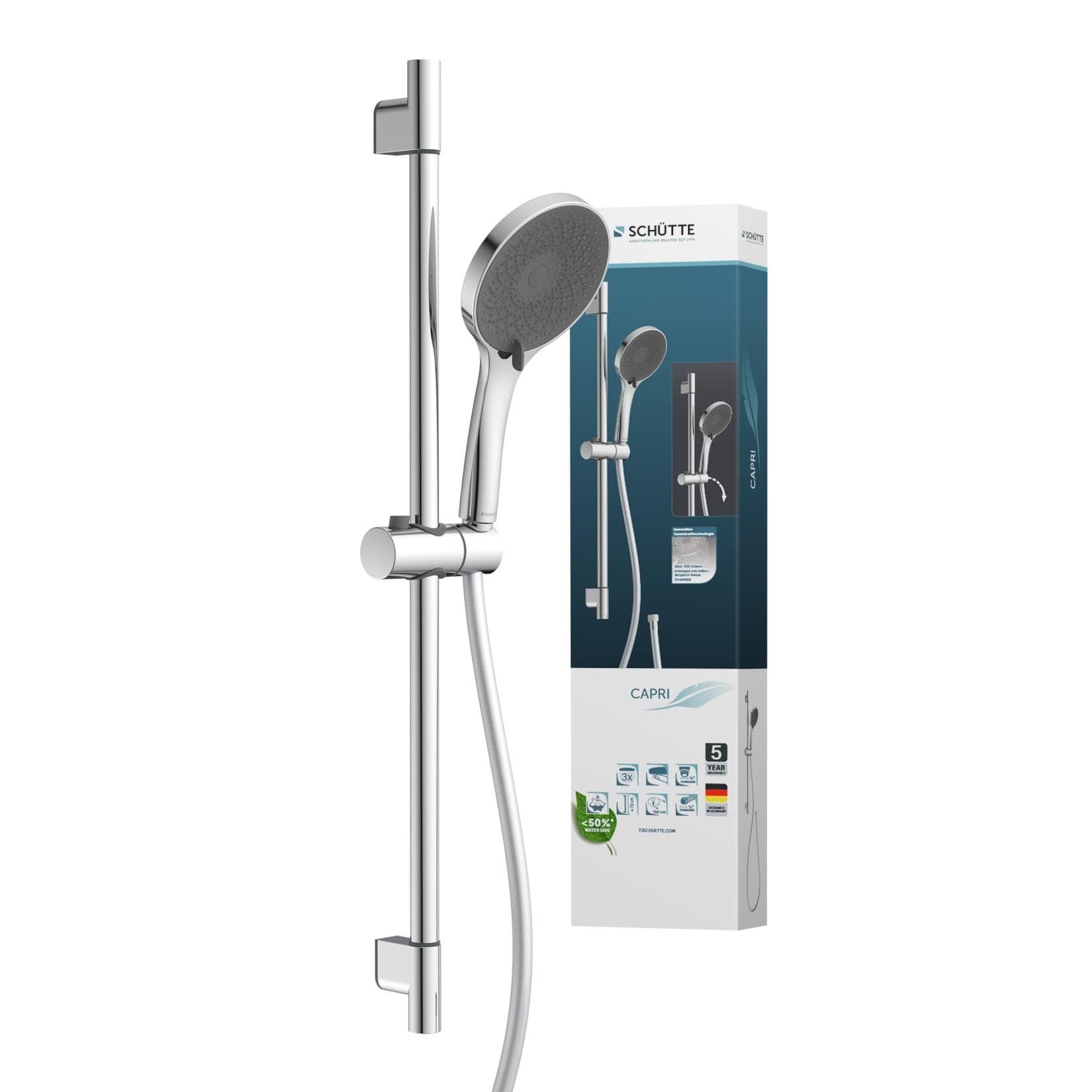 CAPRI Stangenbrause-Set Chrom Wellness Handbrause