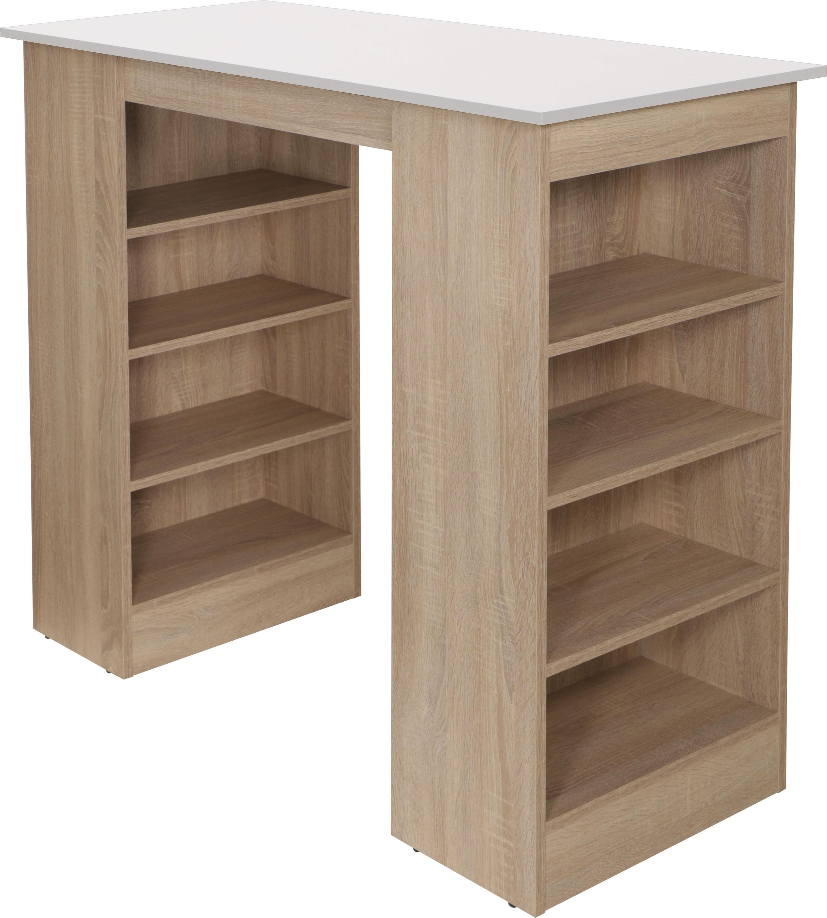 Bartisch RESPEKTA Eiche Sägerau Nachbildung Weiß