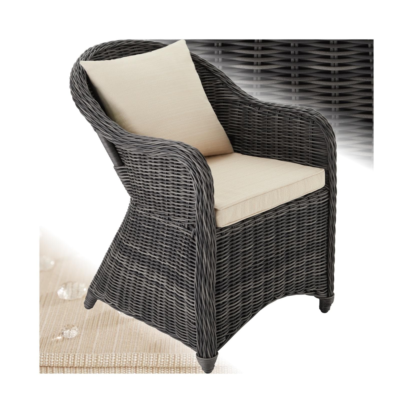 Rattan Sessel mit Aluminium Gestell