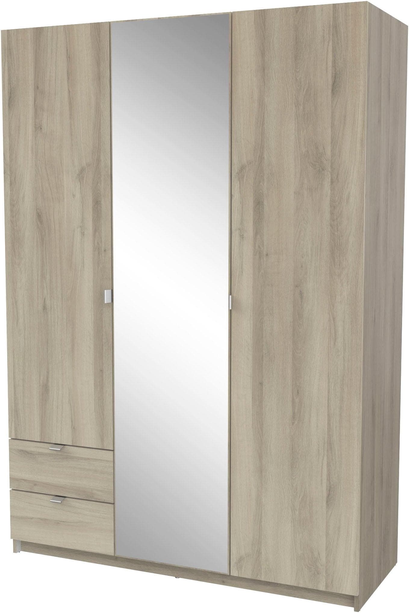 Kleiderschrank DEMEYERE GROUP Mellie mit Spiegel und 2 Schubladen, 3 Regale, 2 Kleiderstangen Kronberg Eich