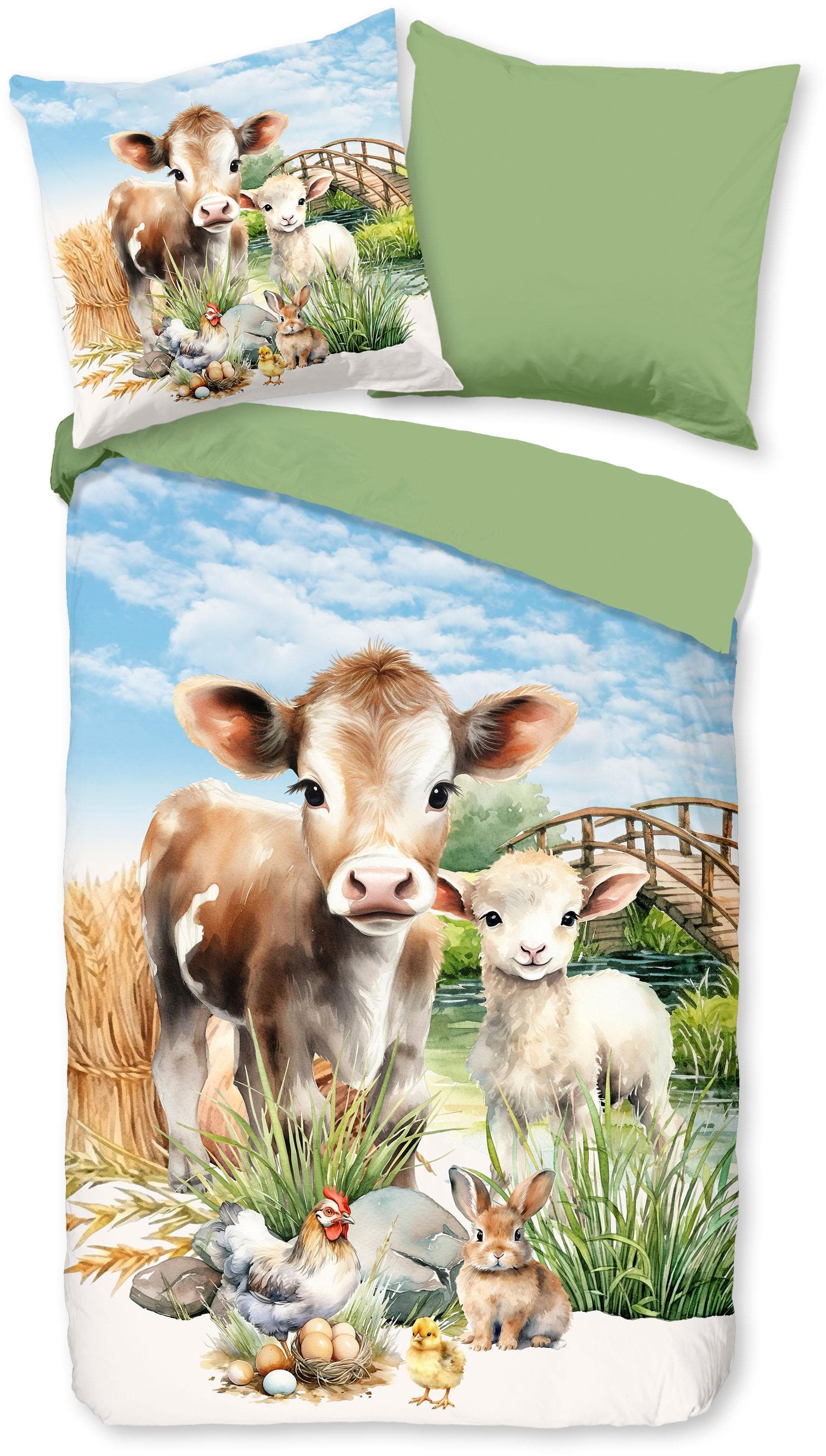 PURE luxury collection Kinderbettwäsche Farm animals