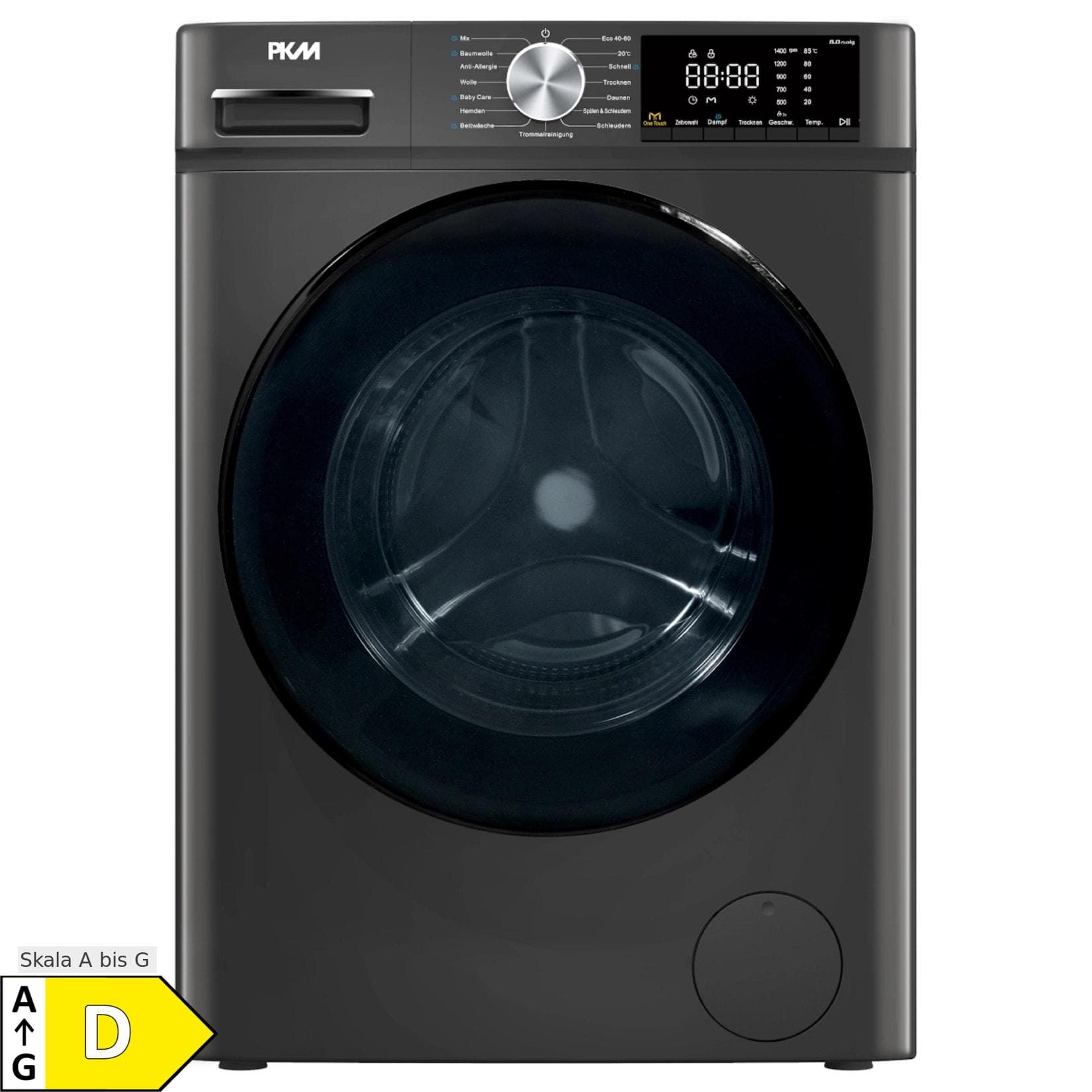 Moderner Dunkelgrauer Waschtrockner