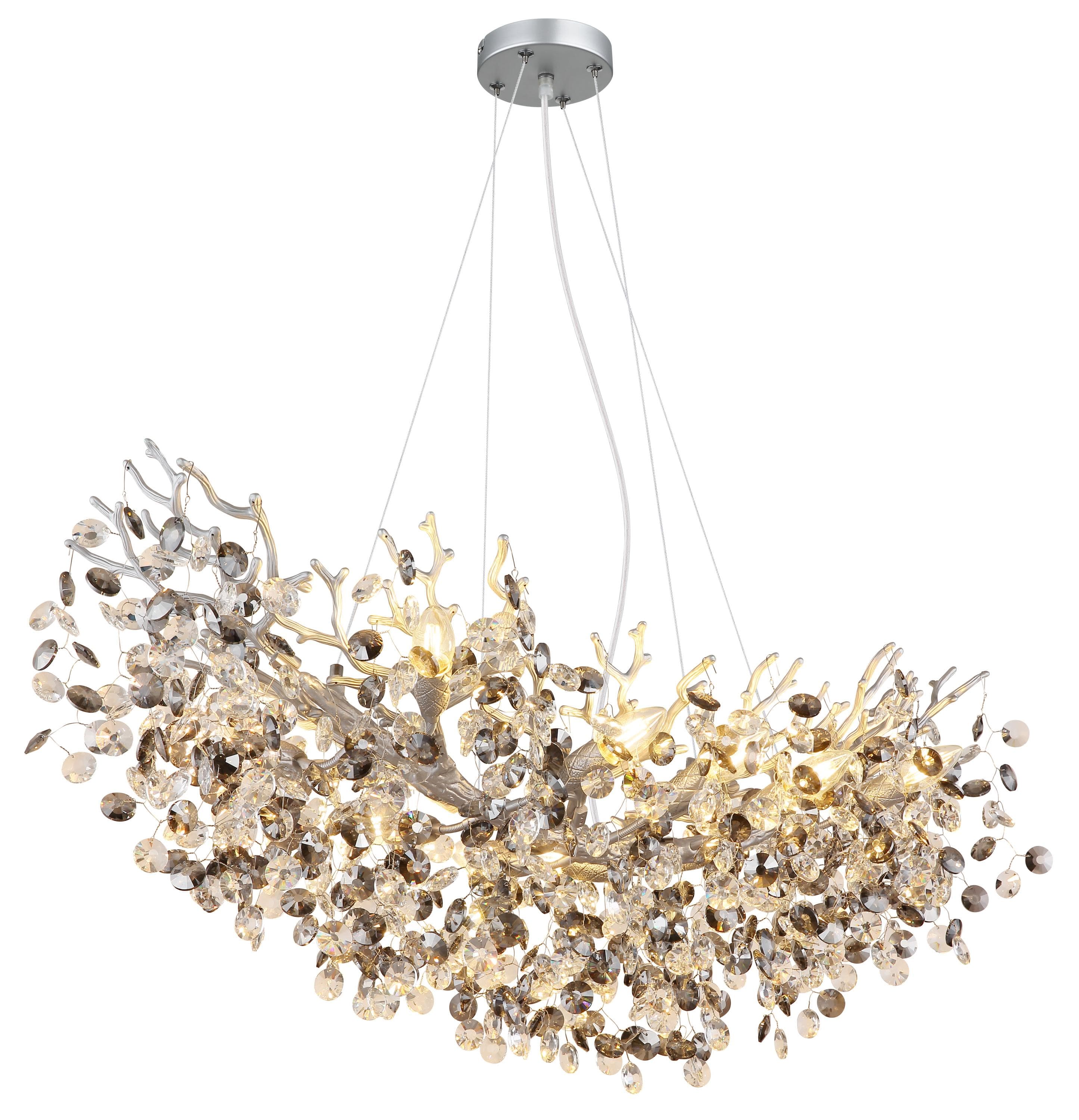 Kronleuchter QUEENA GLOBO Lighting Silberfarben Grau