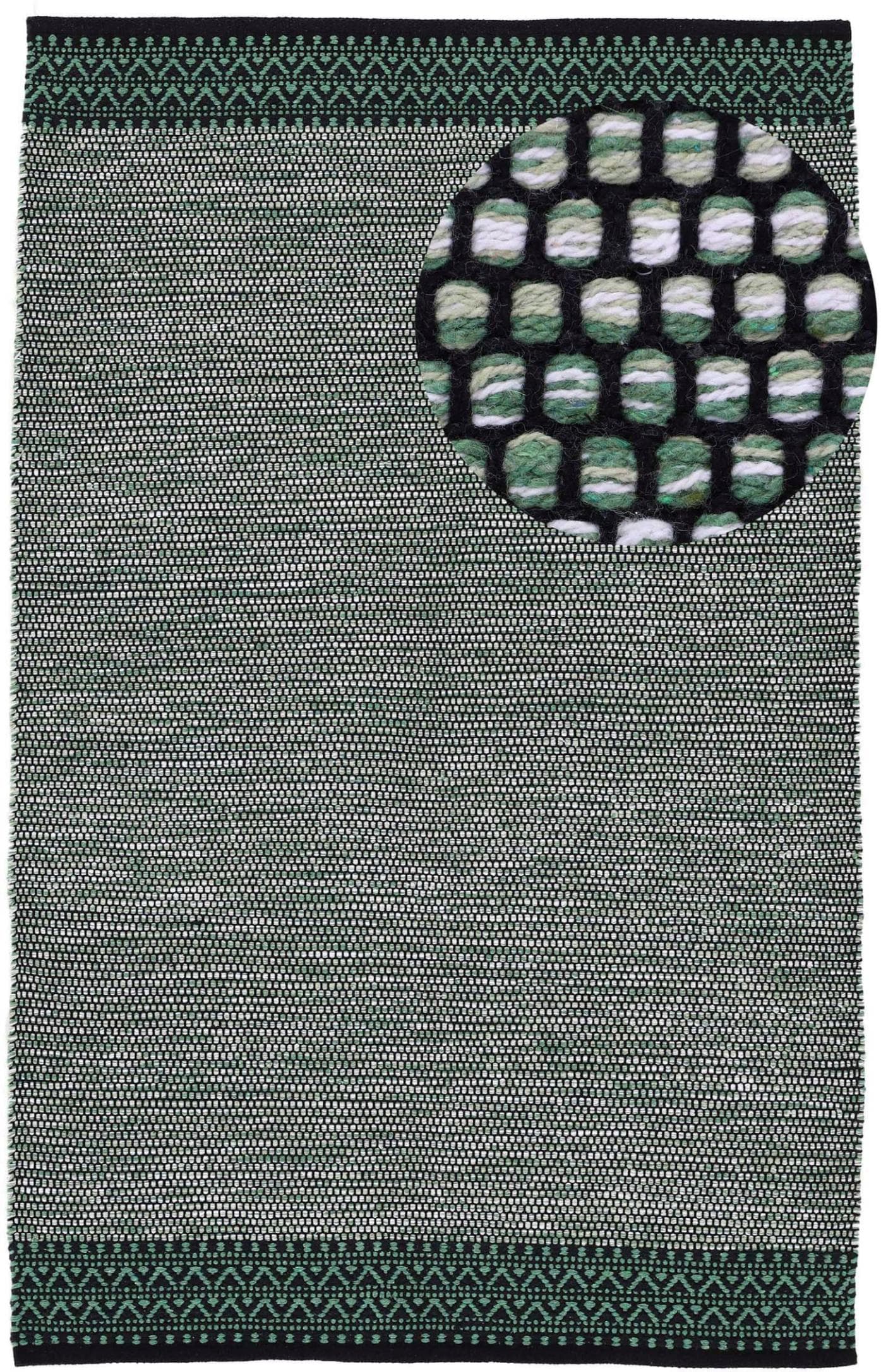 CarpetFine Kelim Mia Teppich Grün Handgewebt