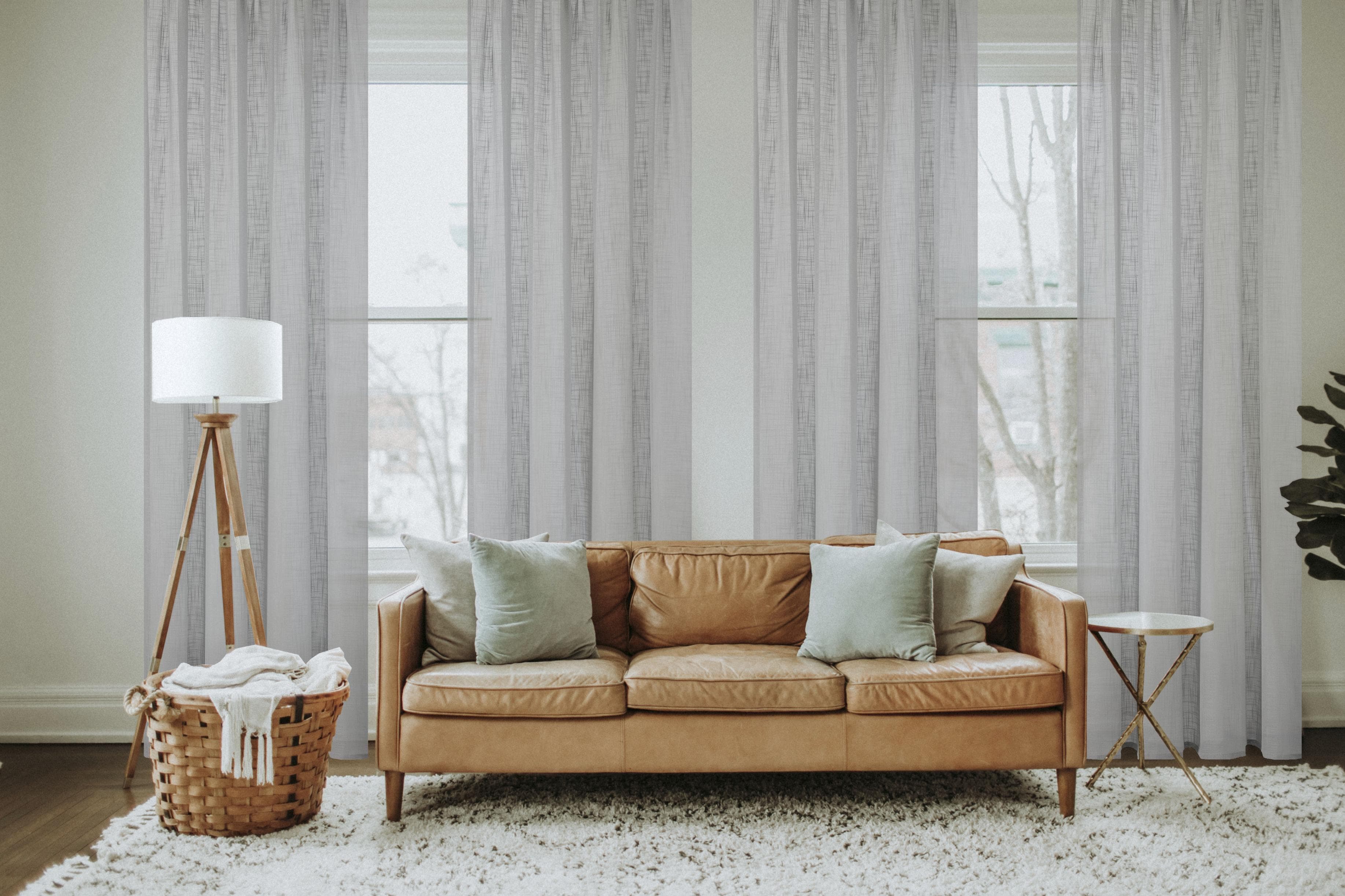 Home Basics Vorhang SOFTY 2er Pack Ösen Grau Halbtransparent