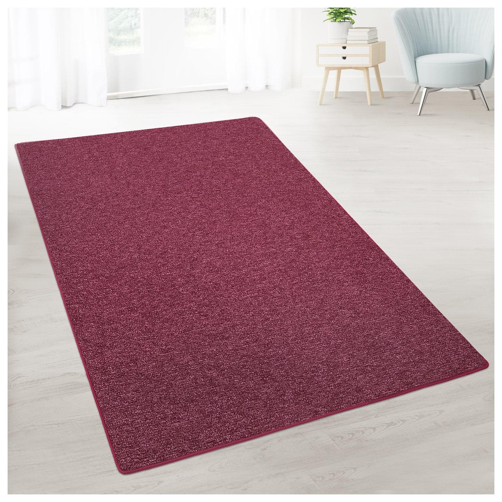 casa pura Teppich-Läufer London Weinrot 16