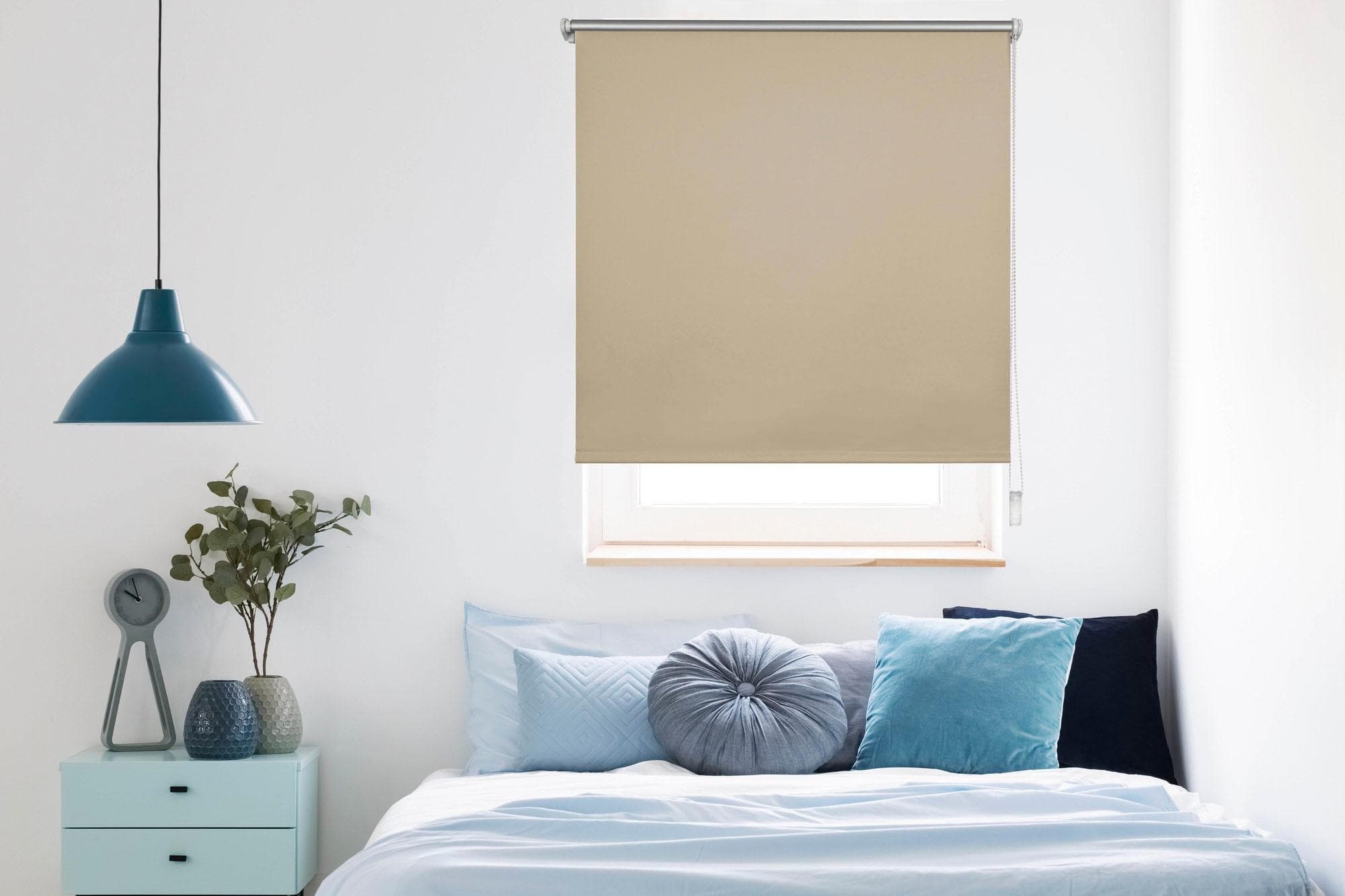 MYDECO Seitenzugrollo Thermo Win Rollo beige weiß