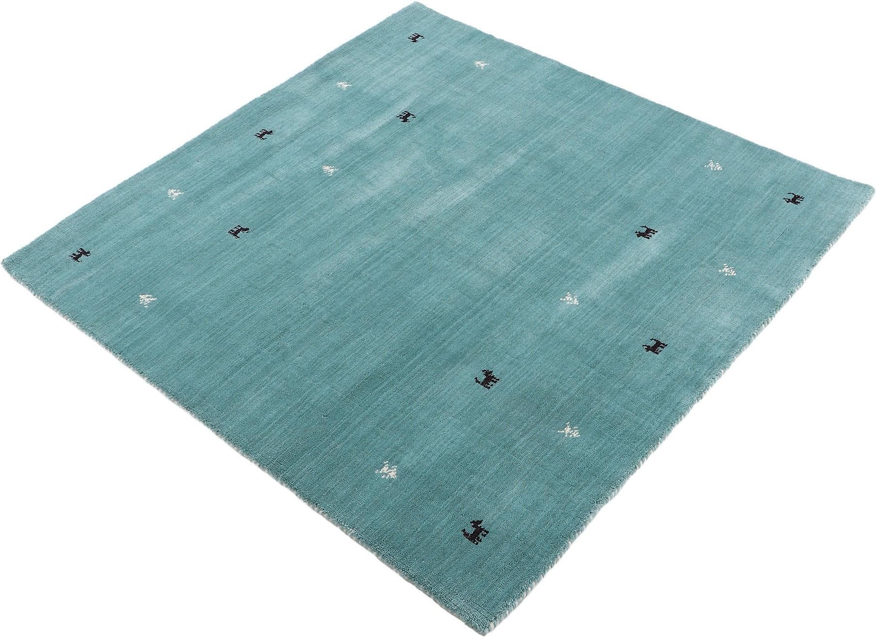 Carpetfine Wollteppich Gabbeh-Uni: Handgewebt, Tiermotiv, Quadratisch