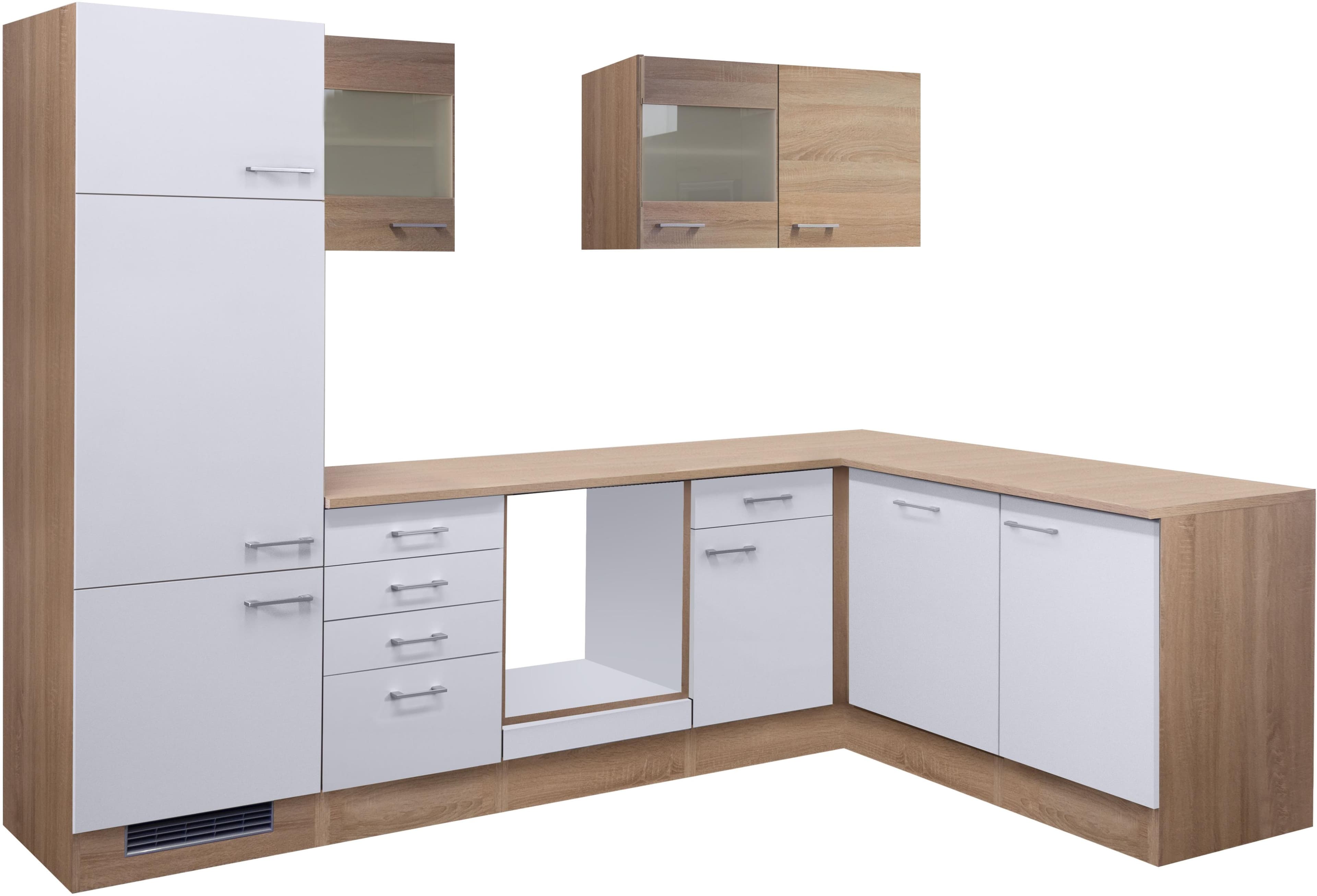 Flex-Well Winkelküche Weiß SONOMA Eiche