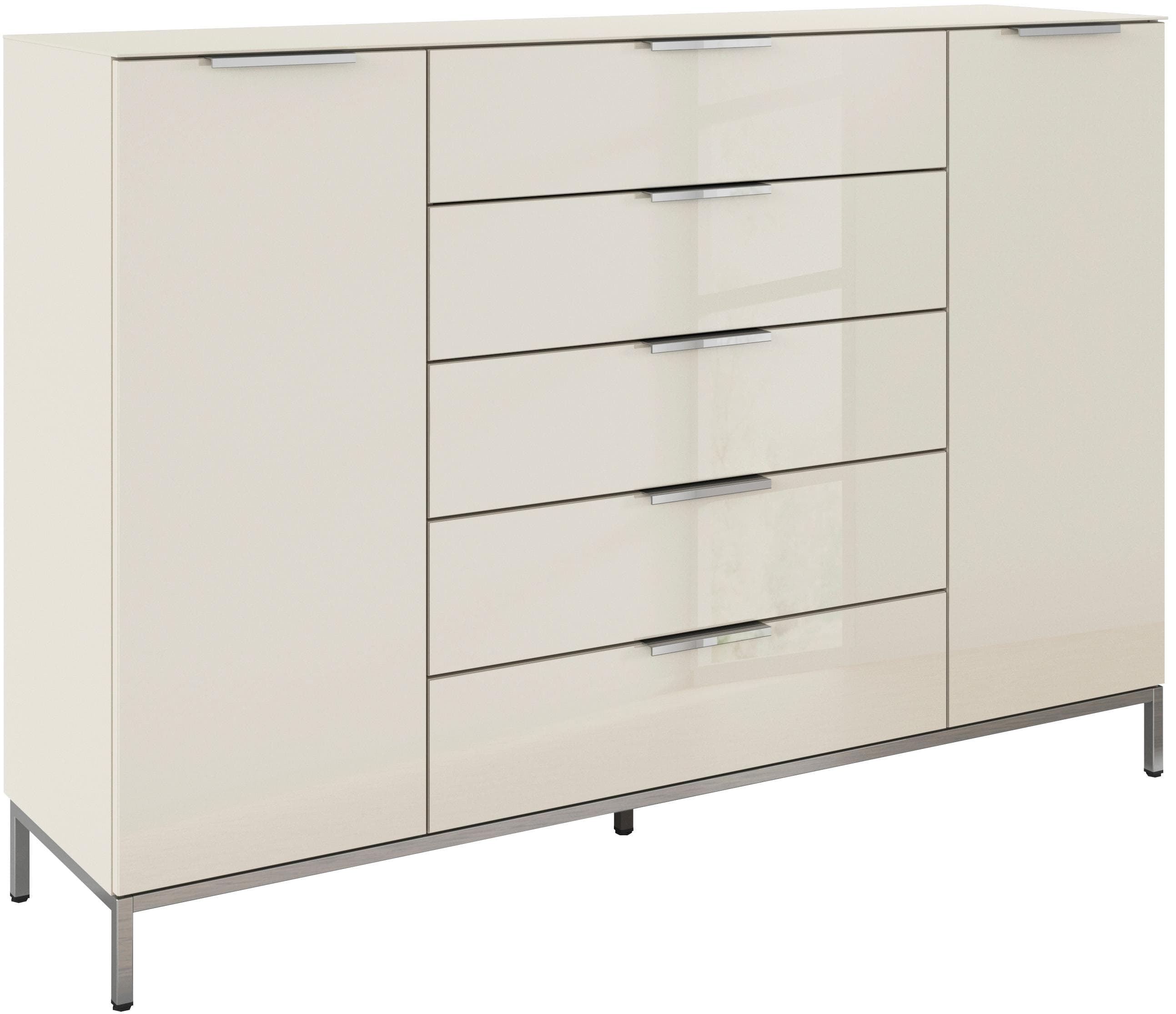 Rauch Schubkastenkommode Beige mit Glasfront