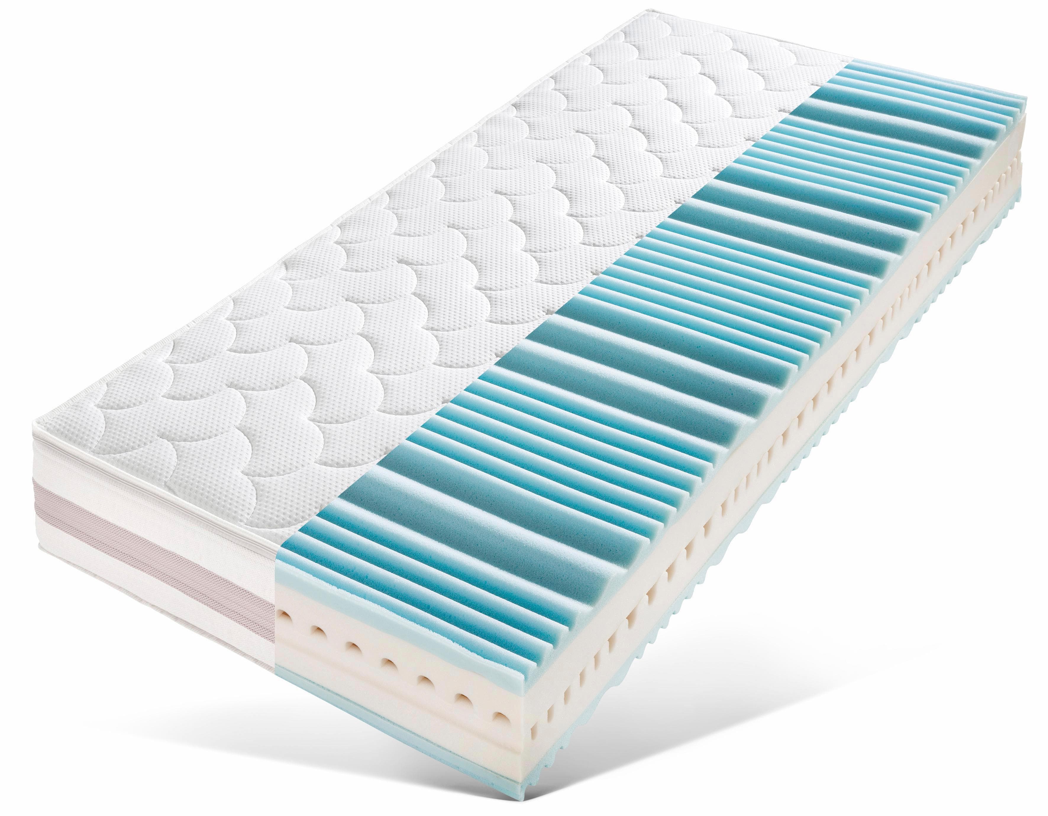 Gelschaummatratze Dynamic Gel CS von Hn8 Schlafsysteme, 90x200 cm, 7 Liegezonen, Härtegrad H2, 100% Polyester