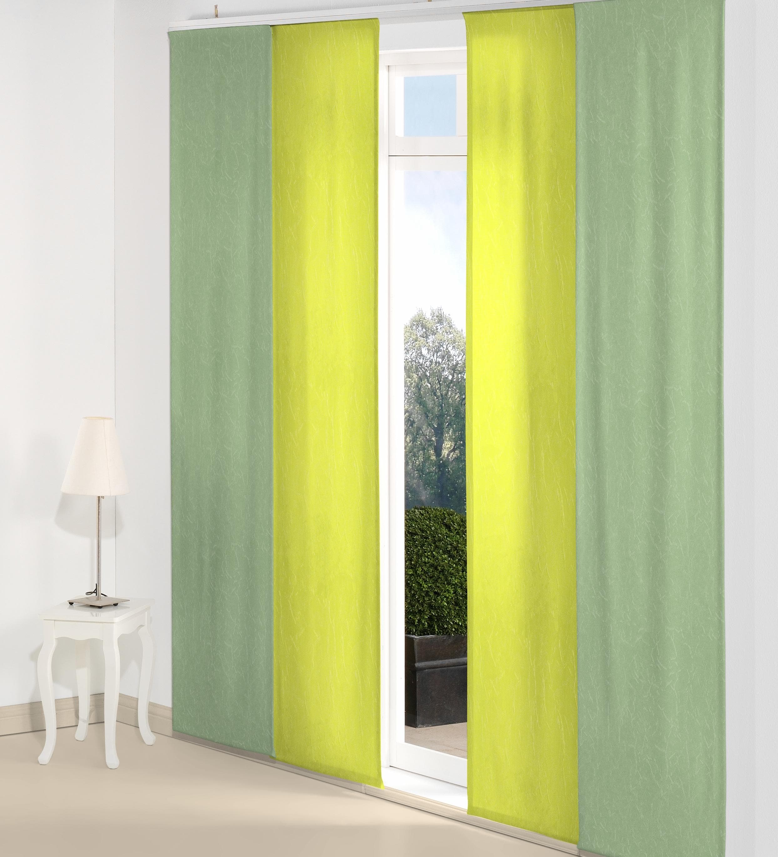 Schiebegardine WIRTH "Lahnstein" Gr. 2, Grün (Limone), Jacquard, Polyester