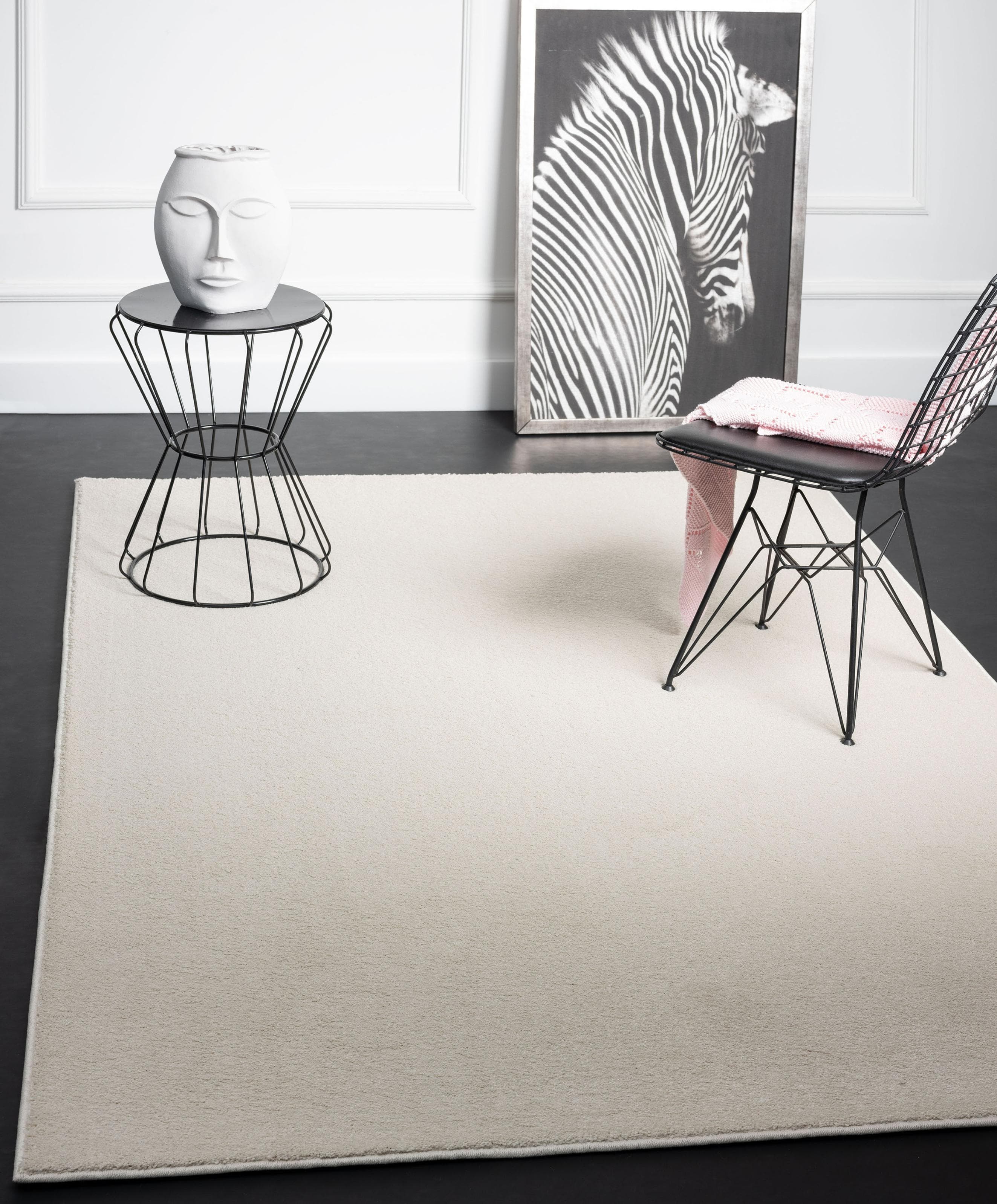 Edler Kurzflor-Teppich in Beige und Creme