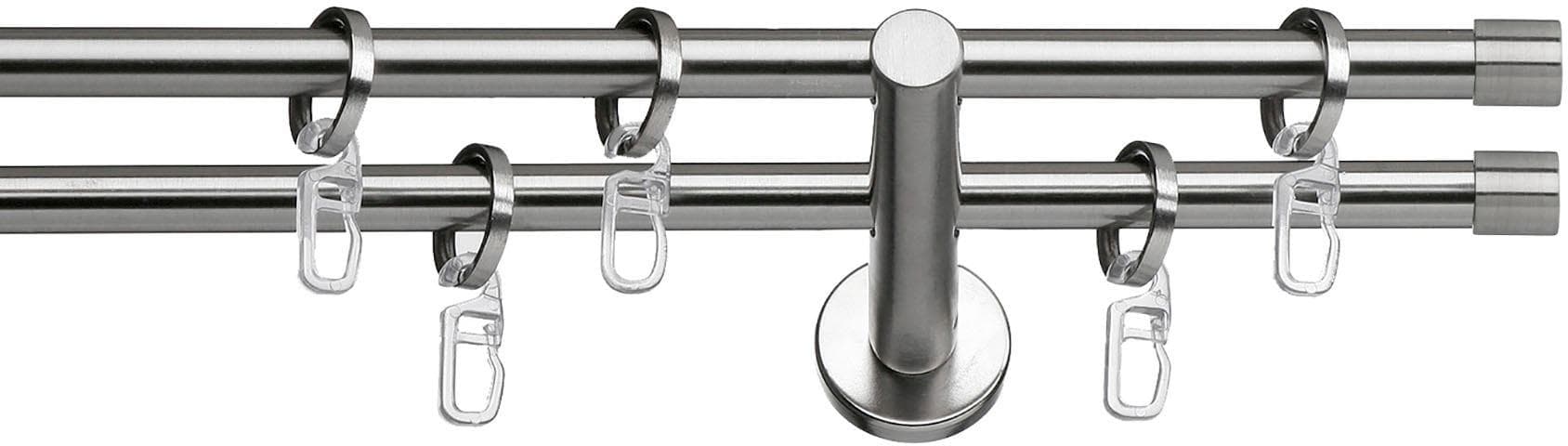 INDEKO Gardinenstange Andrax 160cm Silber Komplettset