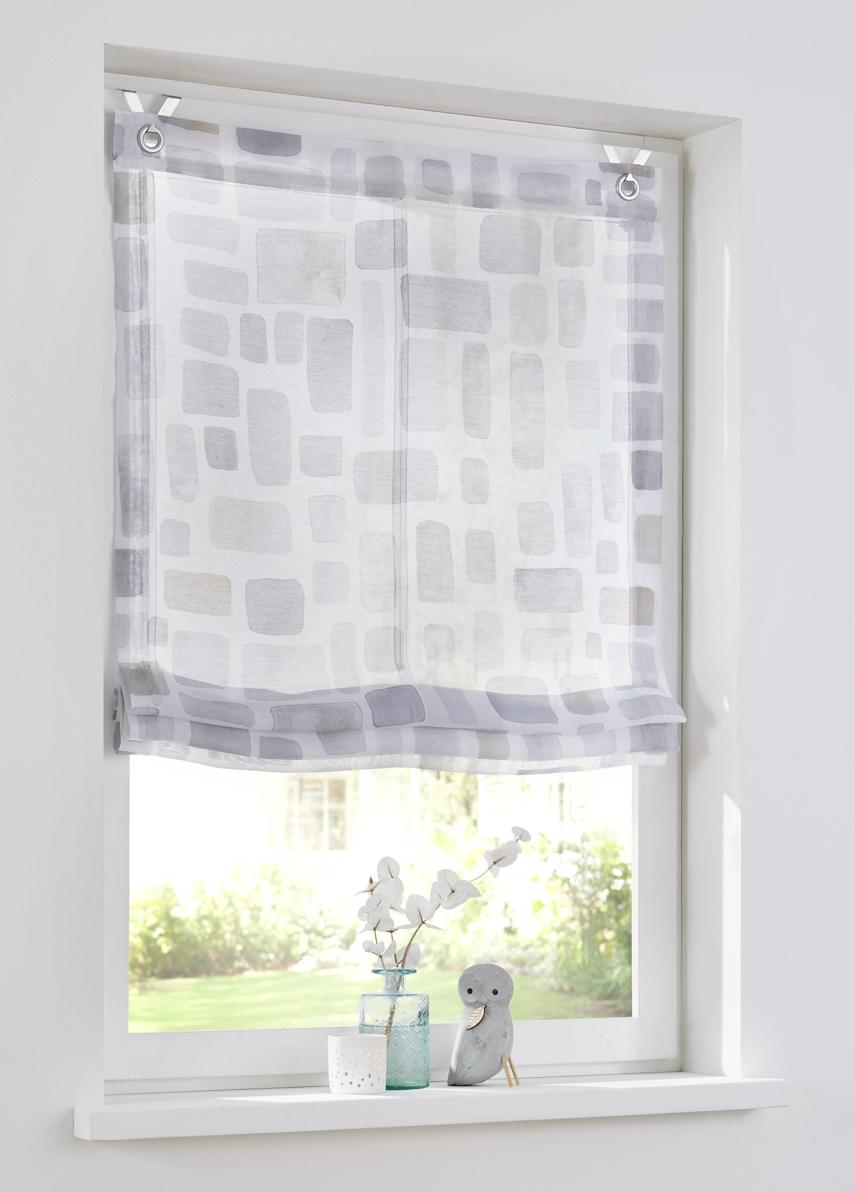 Kutti Raffrollo Glen: Halbtransparentes Aquarell Design mit Edelstahlhaken