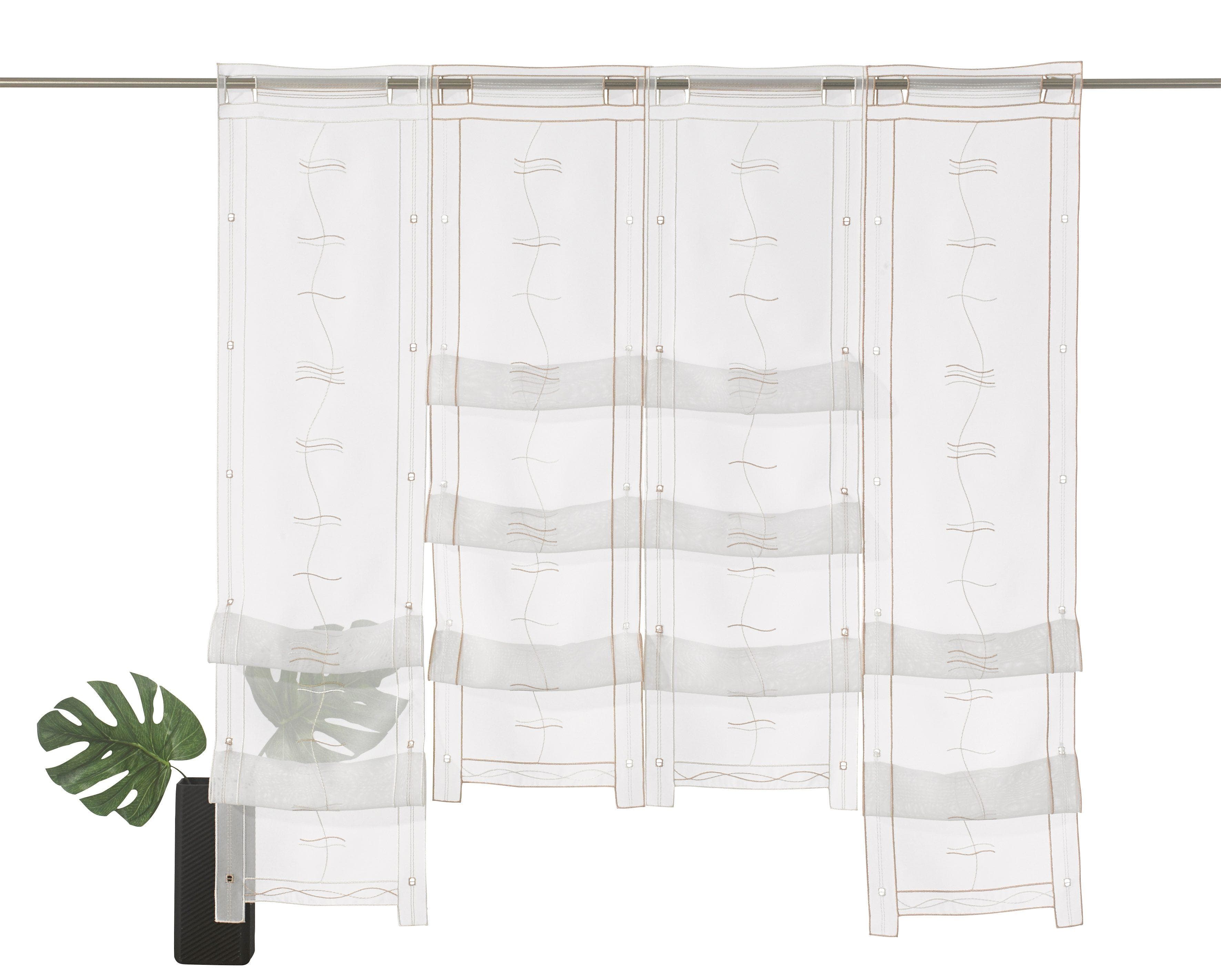 Weckbrodt Selina Voile Gardine mit Stickerei & Hochraff