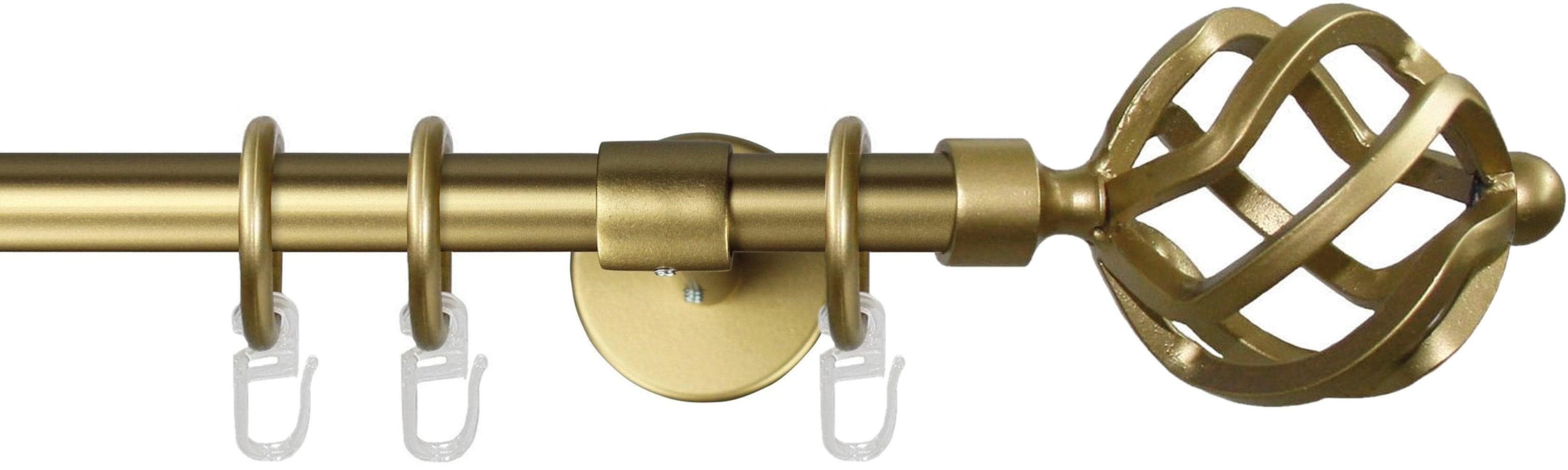 GARESA Rustika Gardinenstange Gold Matt 170cm Metall