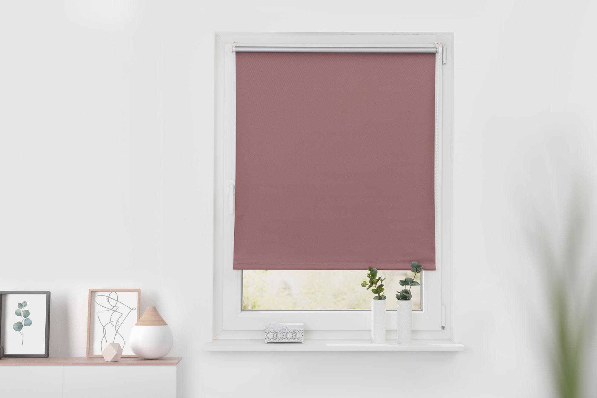 Verdunklungsrollo LICHTBLICK ORIGINAL Klemmfix Altrosa