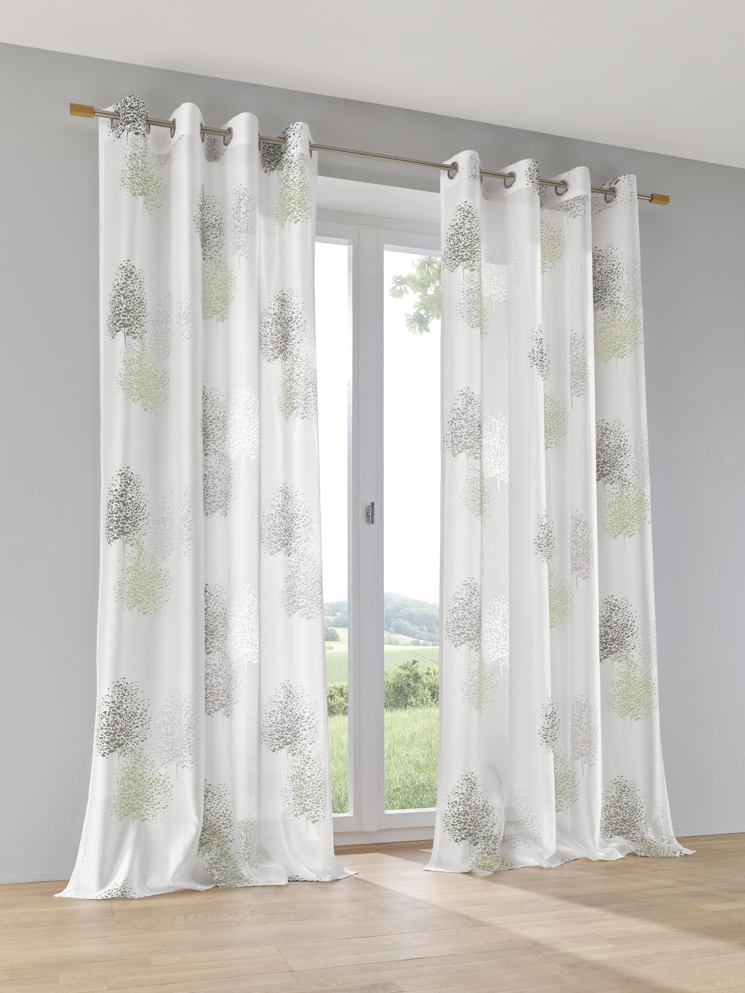 Kutti Vorhang Belinda, Ösen, Halbtransparent, Bedruckt