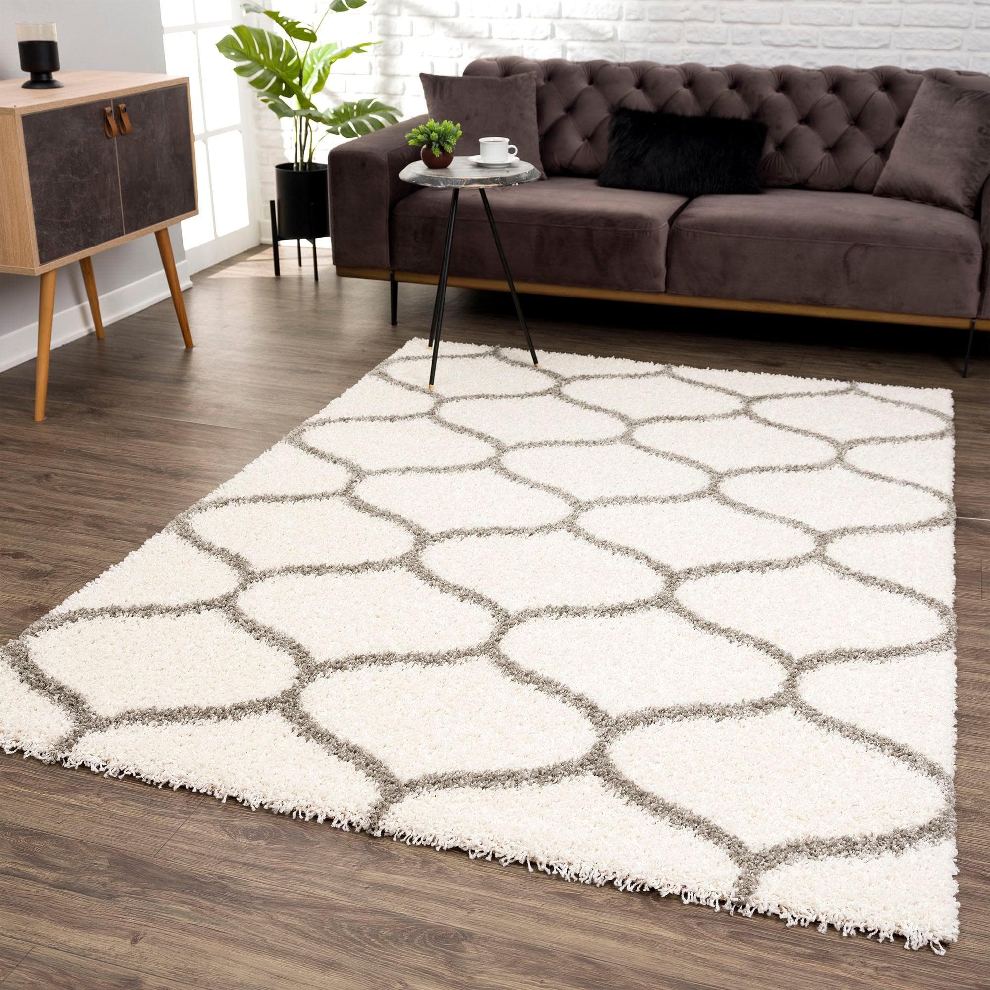 Sanat Hochflor-Teppich Madrid, rechteckig, Höhe: 30 mm, Wohnzimmer, Langflor, Shaggy Teppich